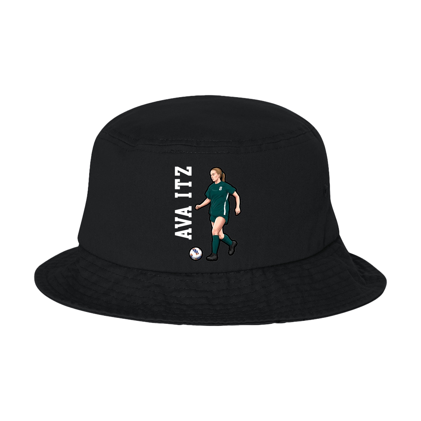 Bucket Cap — Name Vertical in Black