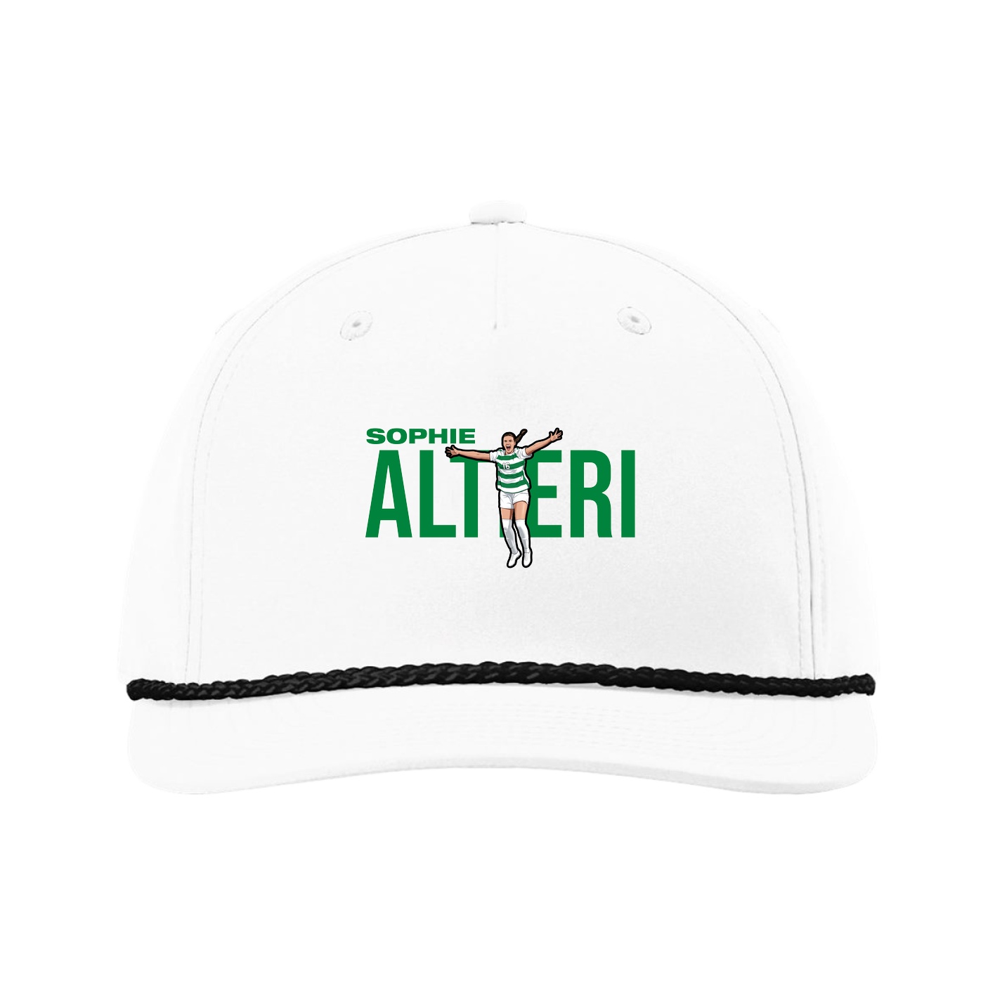 Five-Panel Classic Rope Cap — Player Name in White