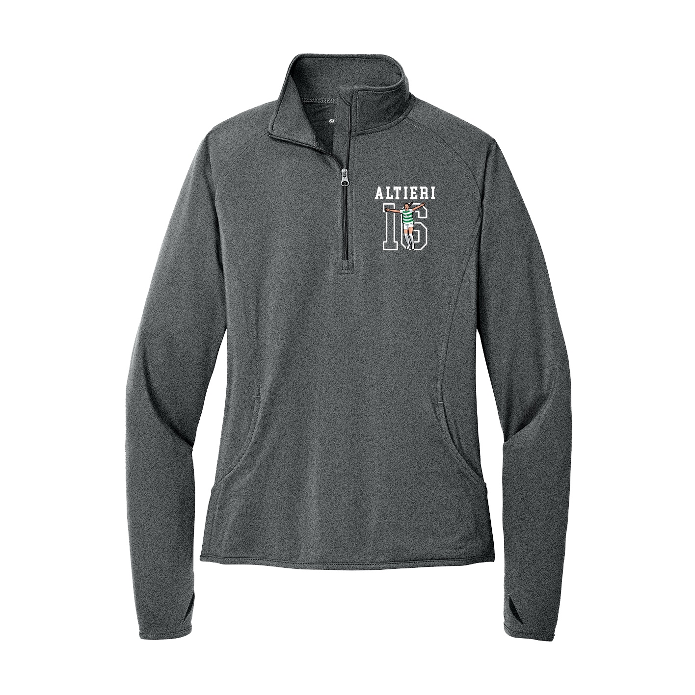 Women's Q-Zip Pullover — Shirsey in Grey