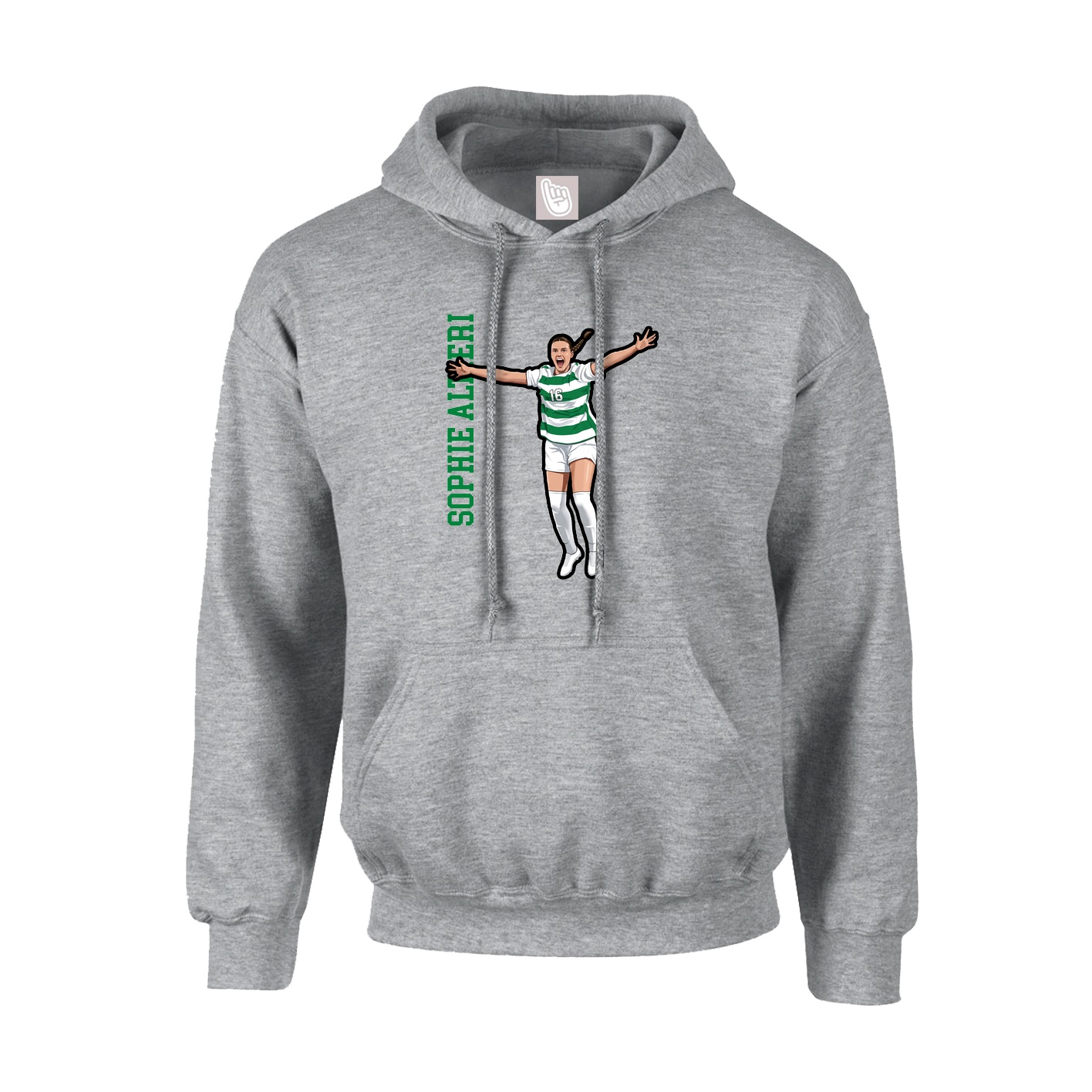 Youth Hoodie — Name Vertical in Grey