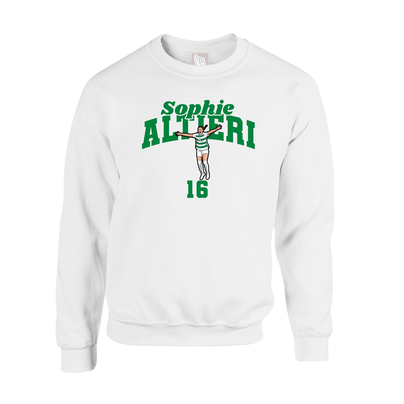 Fleece Crew — Signature Arch in White