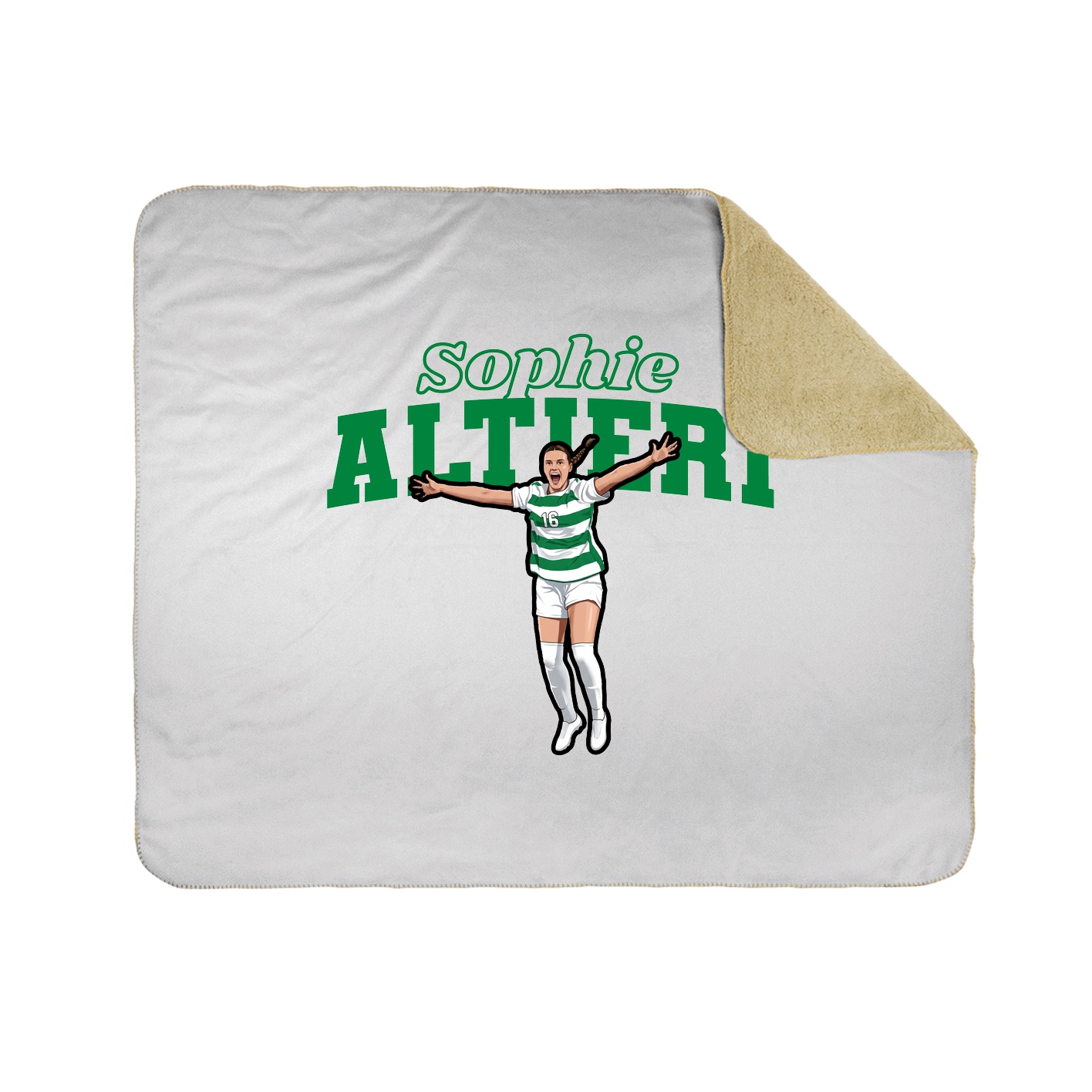 Throw Blanket — Name Arch in White