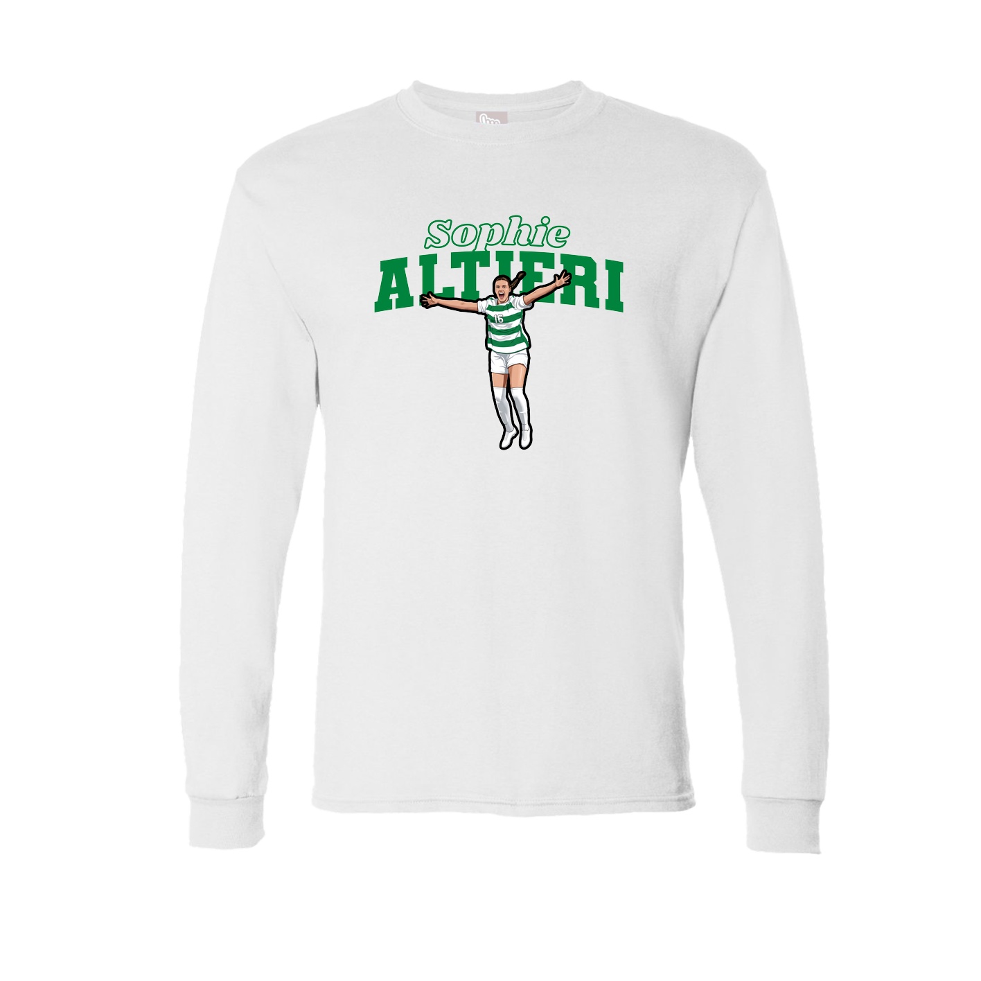 Long Sleeve Tee — Name Arch in White