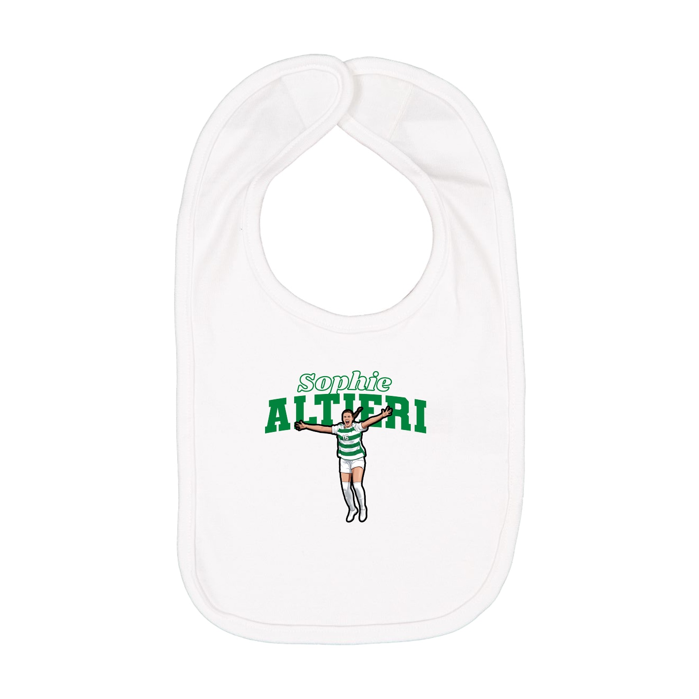 Infant Bib — Name Arch in White