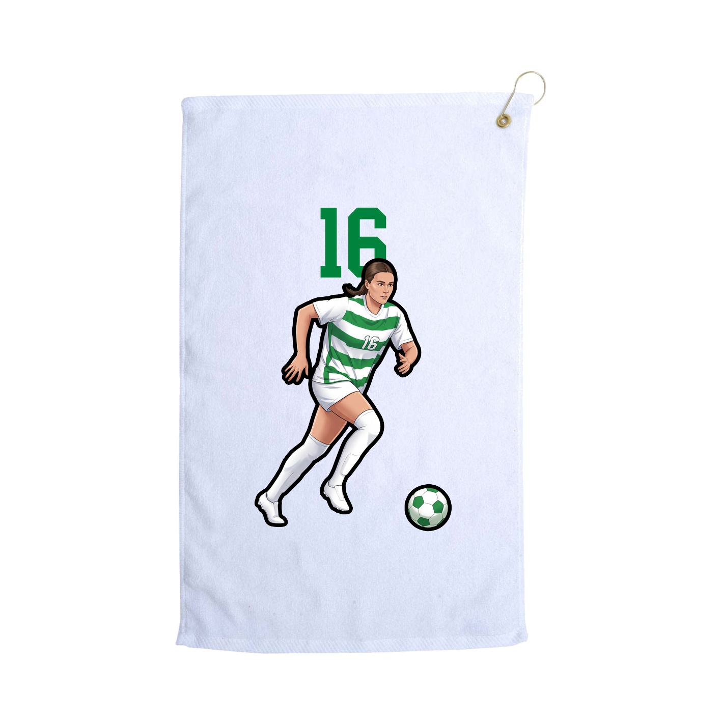 Golf Towel — Number Top in White