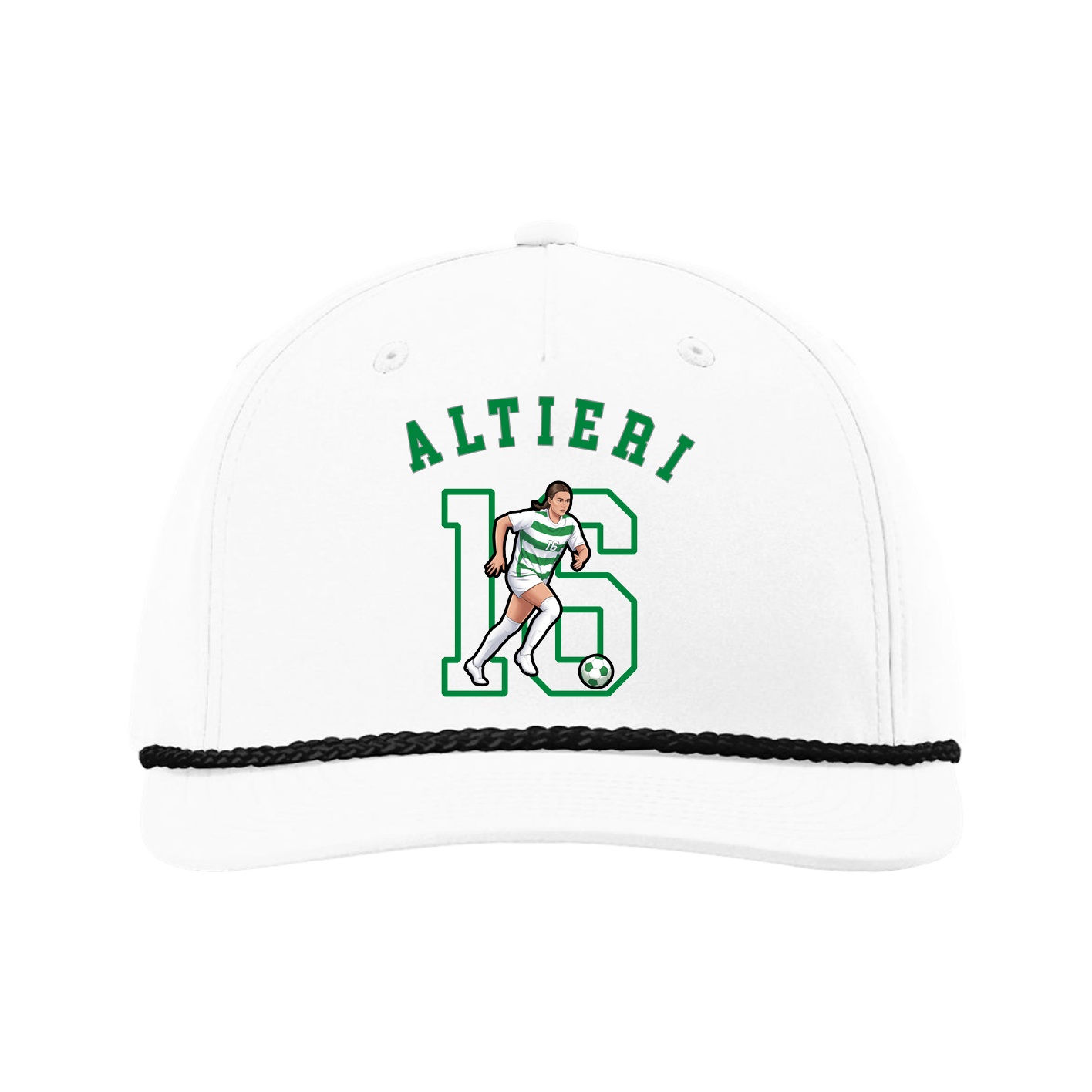 Five-Panel Classic Rope Cap — Shirsey Arch in White