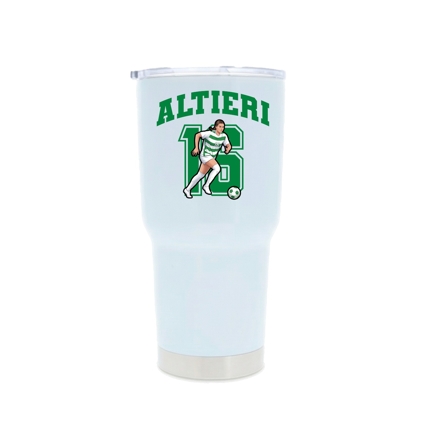 30oz Stainless Steel Tumbler — Number in White