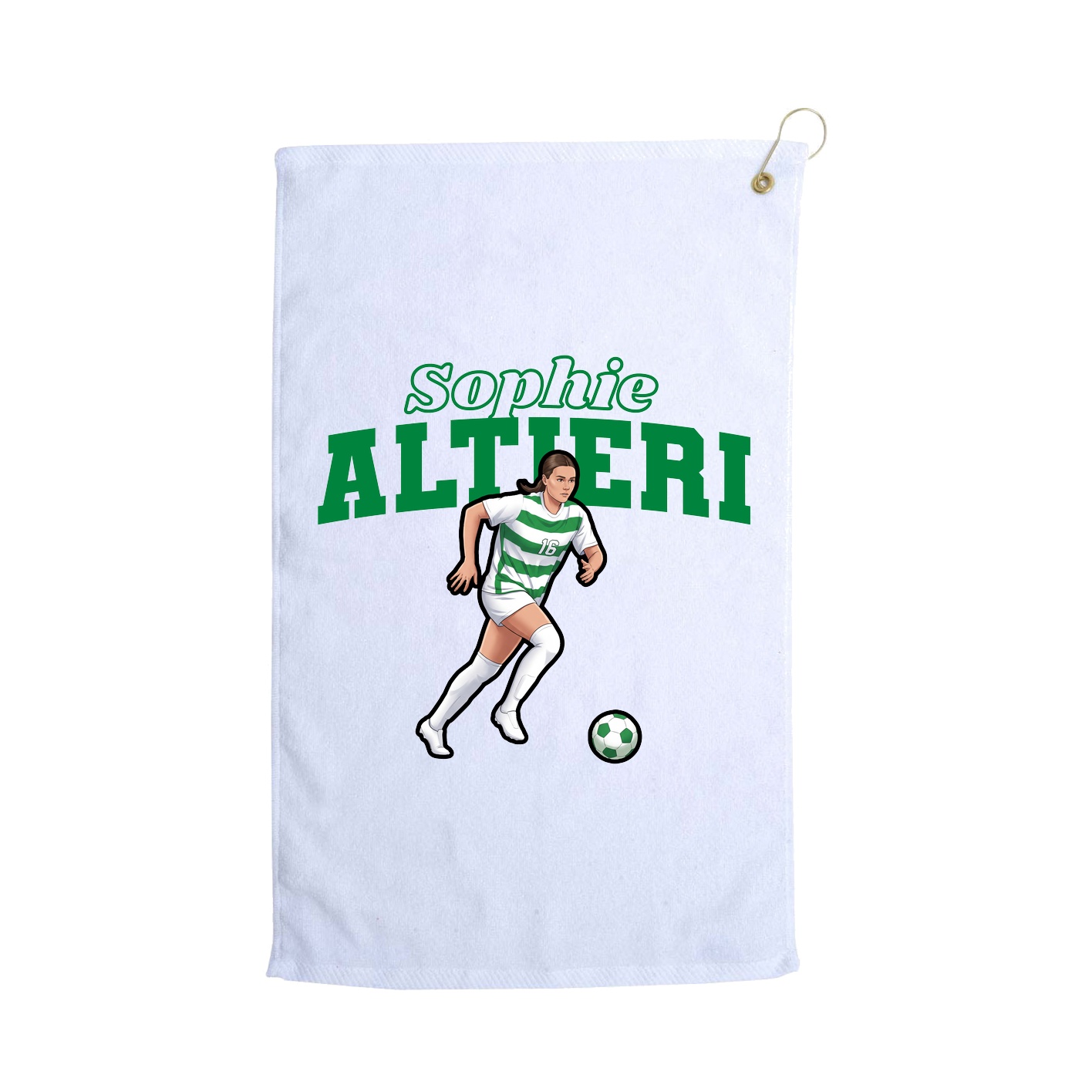 Golf Towel — Name Arch in White