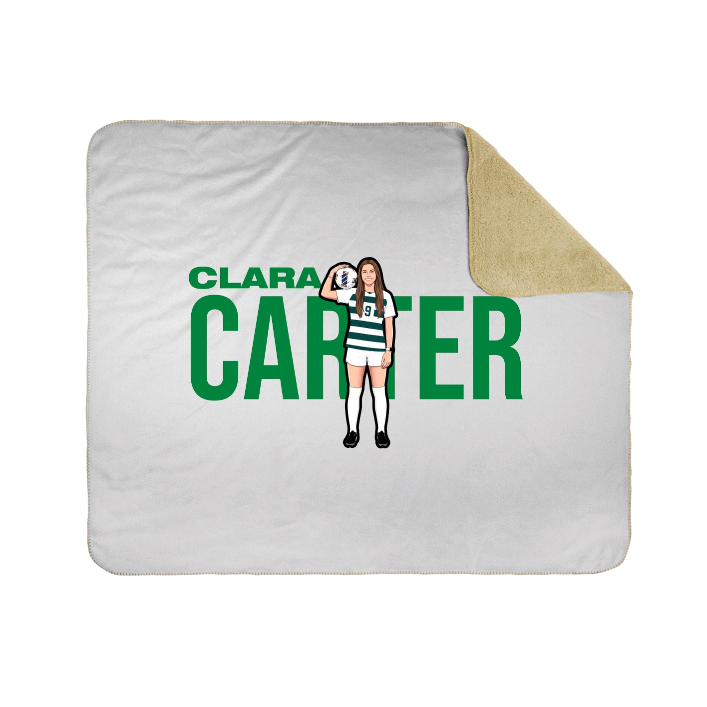 Throw Blanket — Player Name in White
