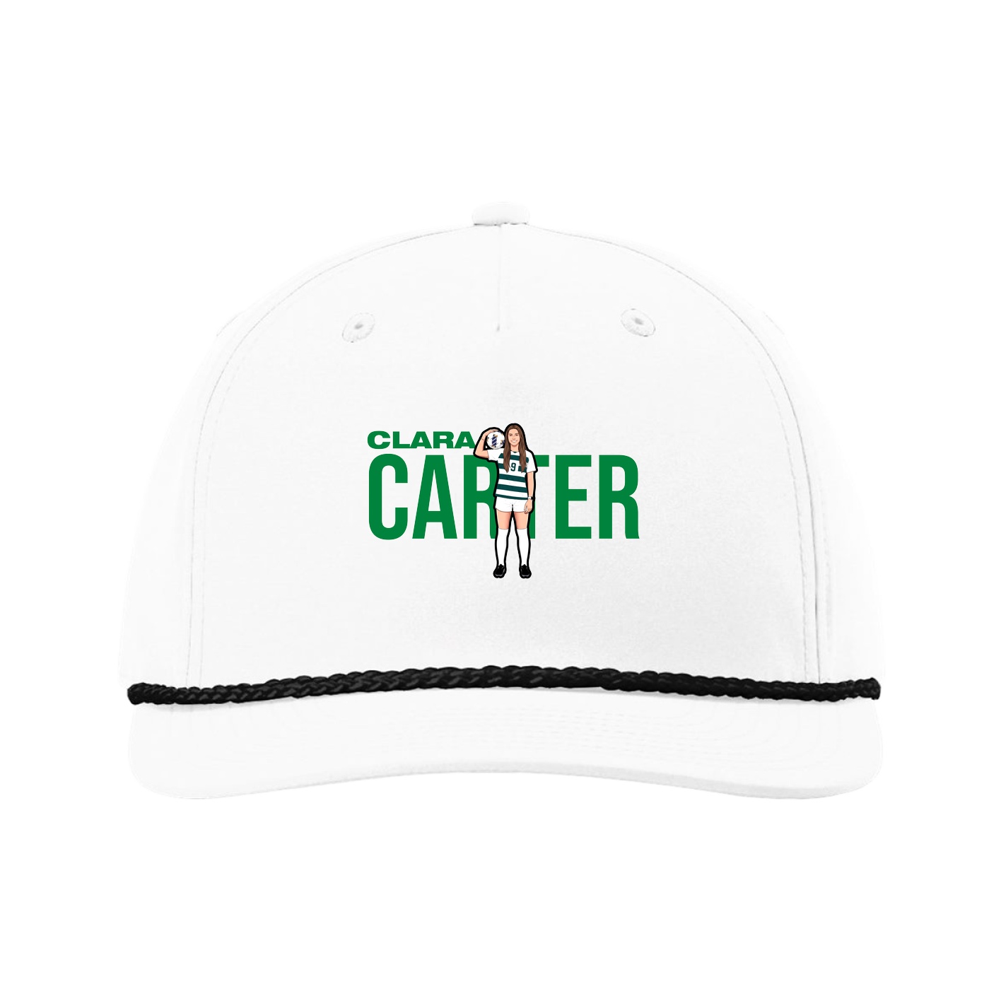 Five-Panel Classic Rope Cap — Player Name in White