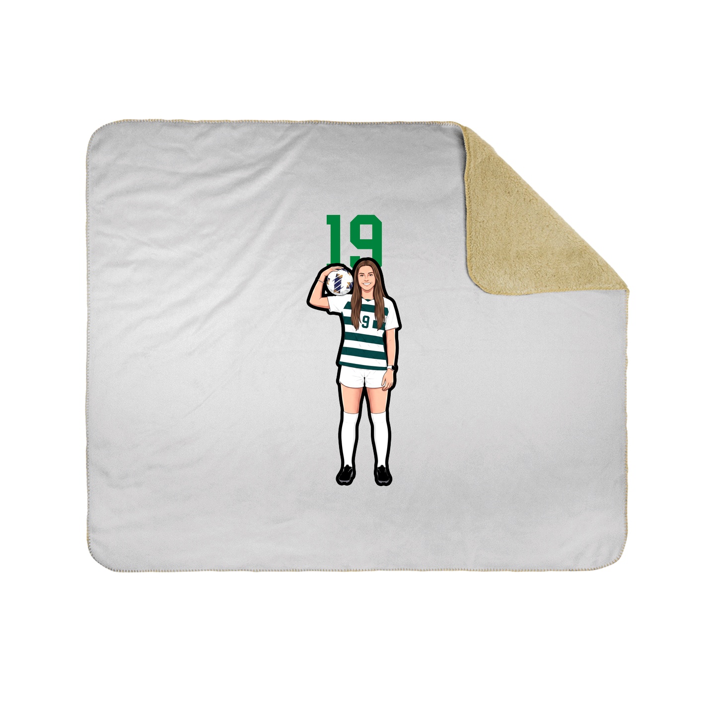 Throw Blanket — Number Top in White