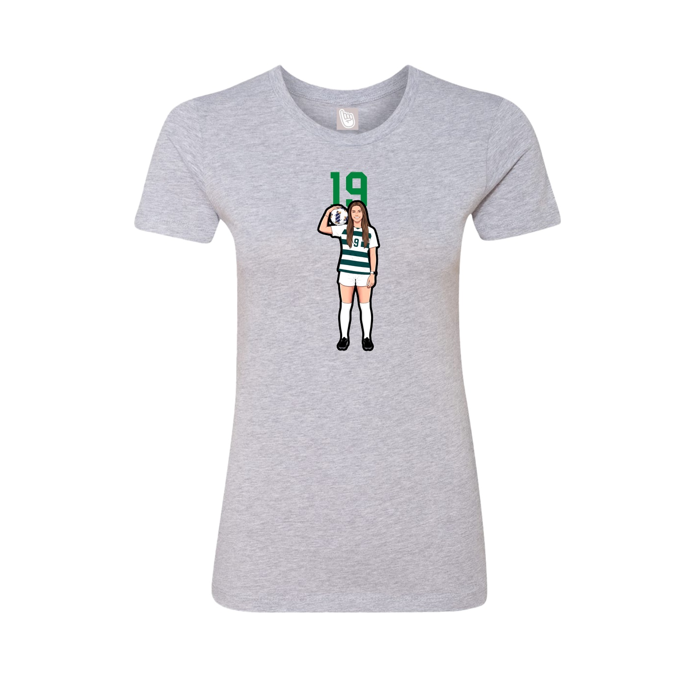 Fitted Women's Tee — Number Top in Grey