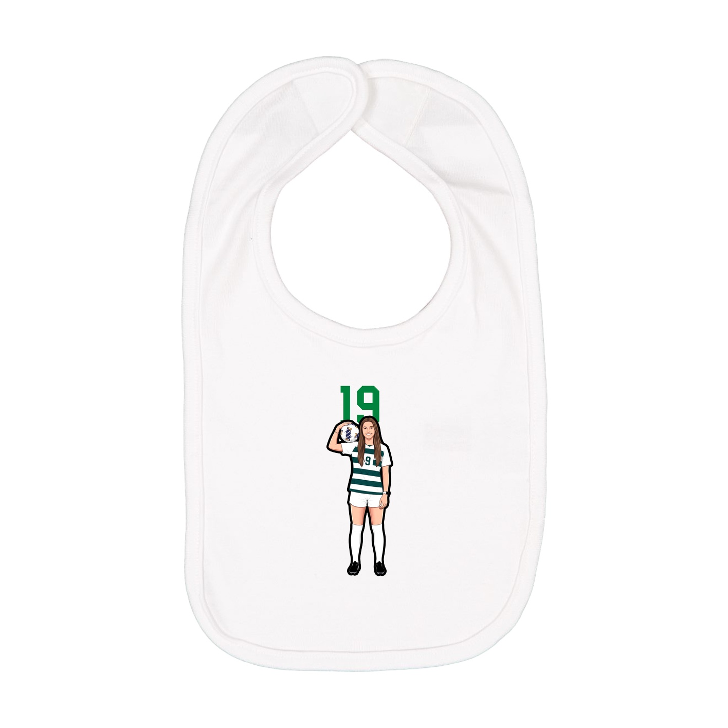 Infant Bib — Number Top in White