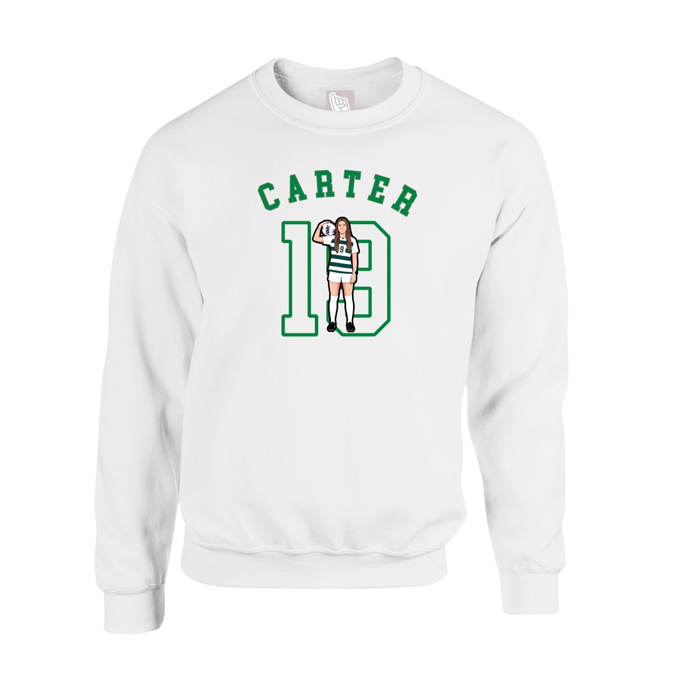 Fleece Crew — Shirsey Arch in White