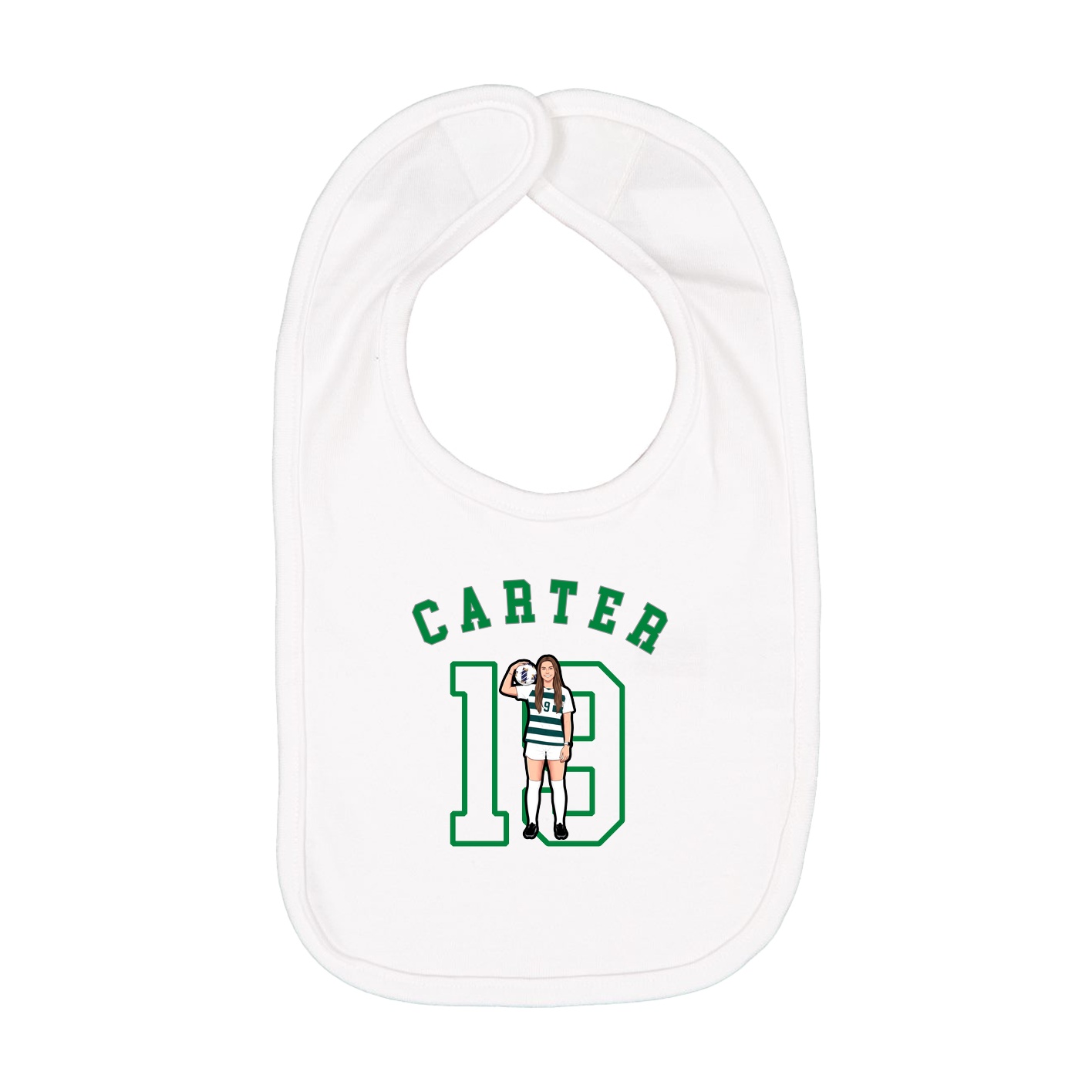 Infant Bib — Shirsey Arch in White