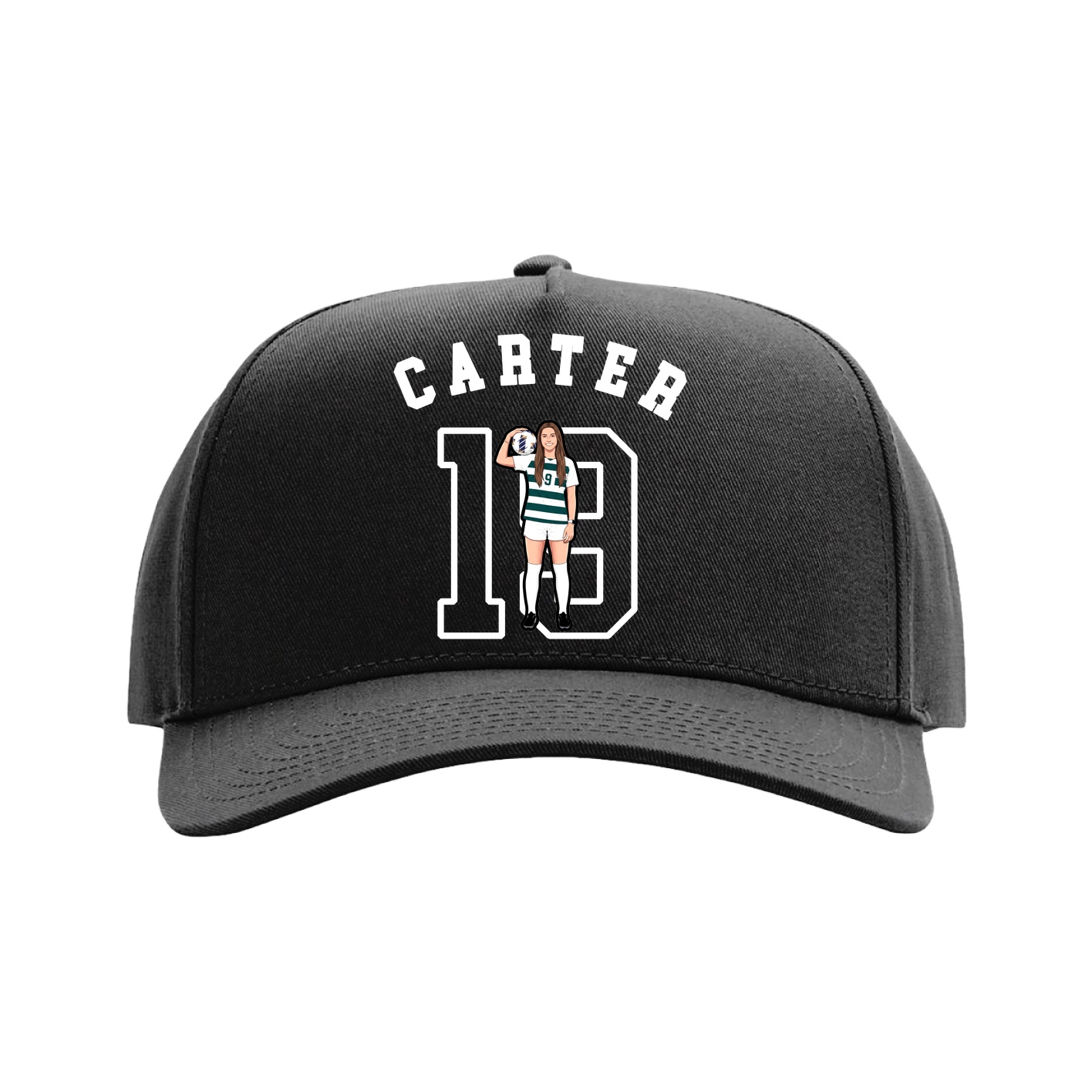 Full Fabric Five-Panel Champ Cap — Shirsey Arch in Black