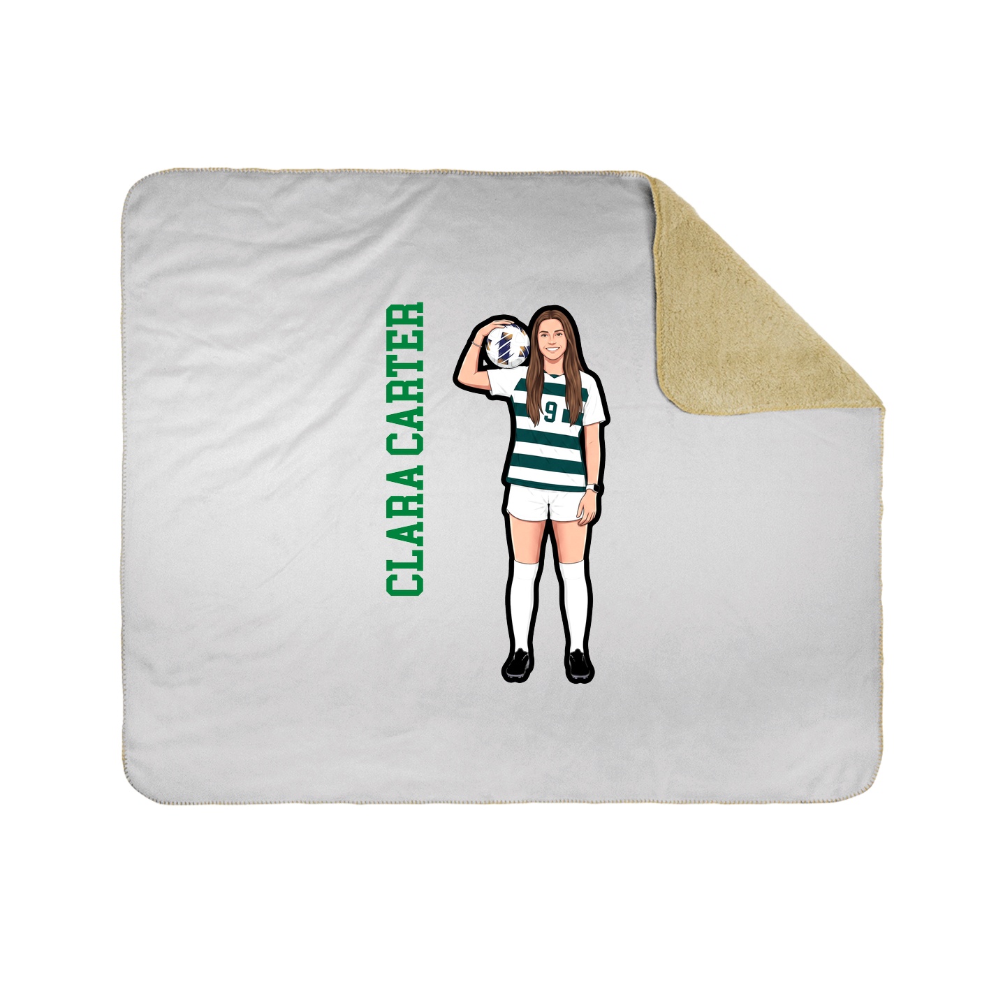 Throw Blanket — Name Vertical in White