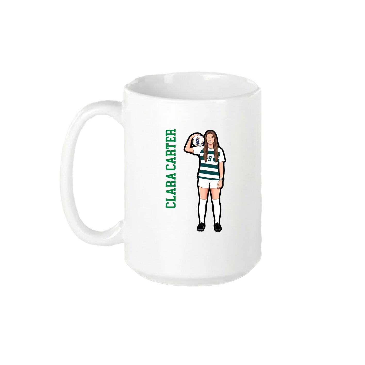 15oz Coffee Mug — Name Vertical in White