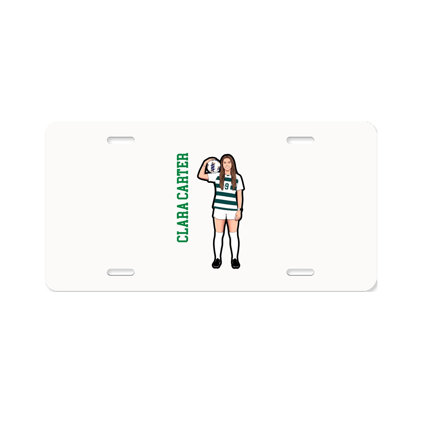 License Plate — Name Vertical in Classic