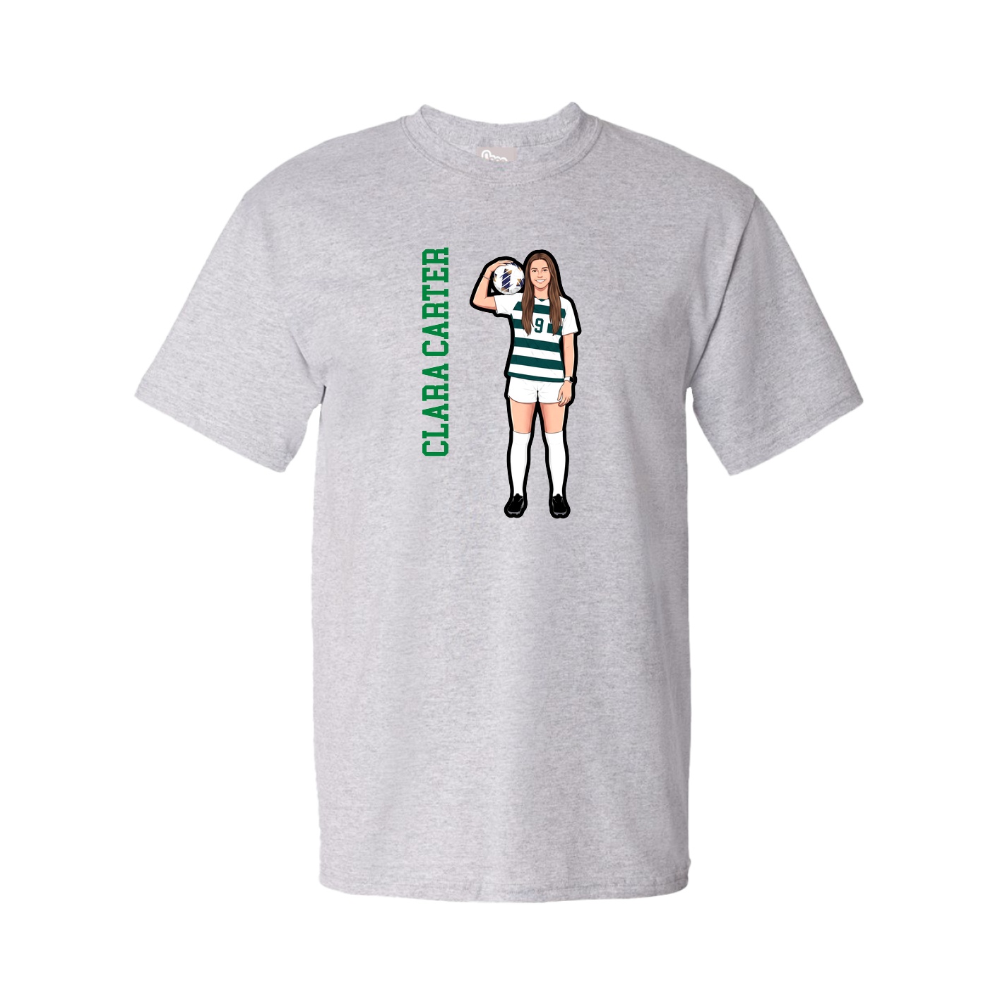 Tee — Name Vertical in Grey