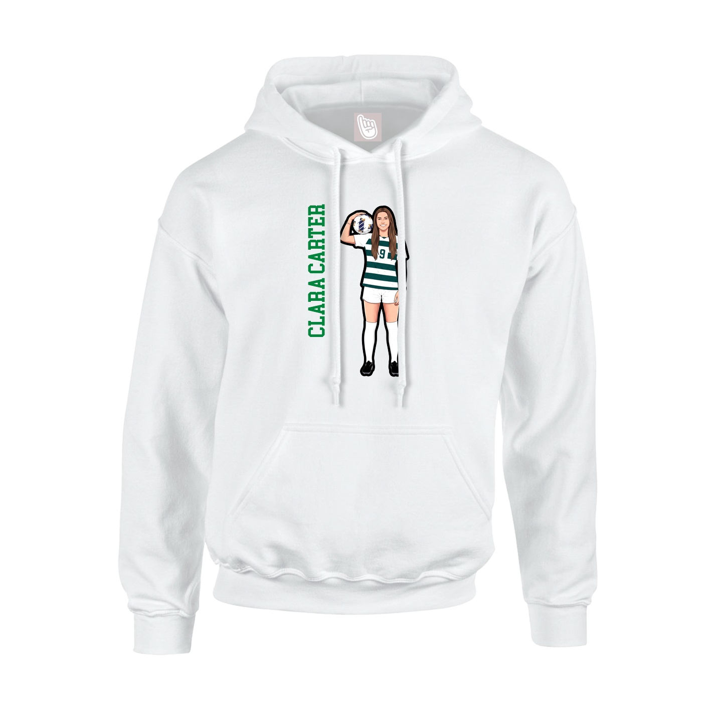 Hoodie — Name Vertical in White