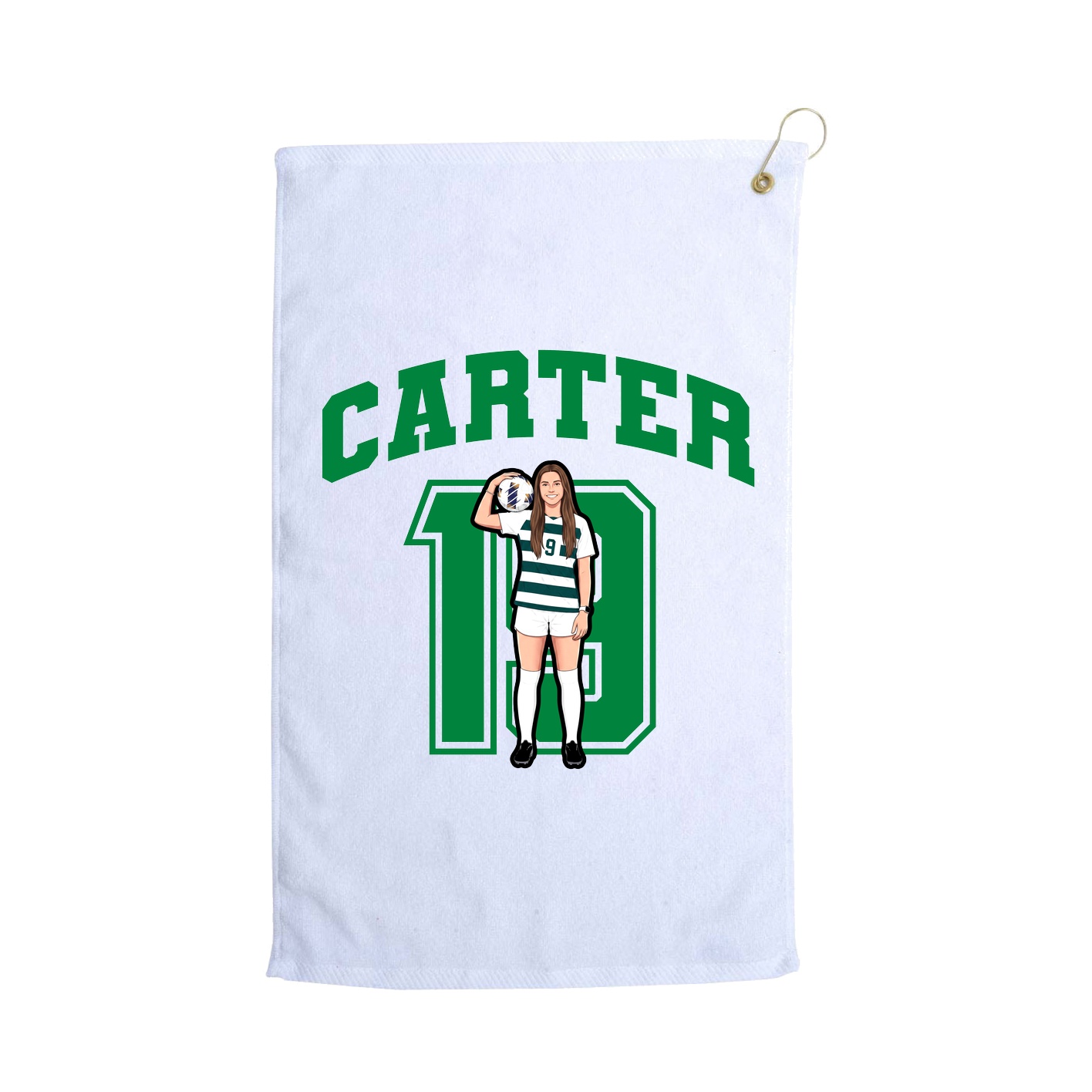 Golf Towel — Number in White
