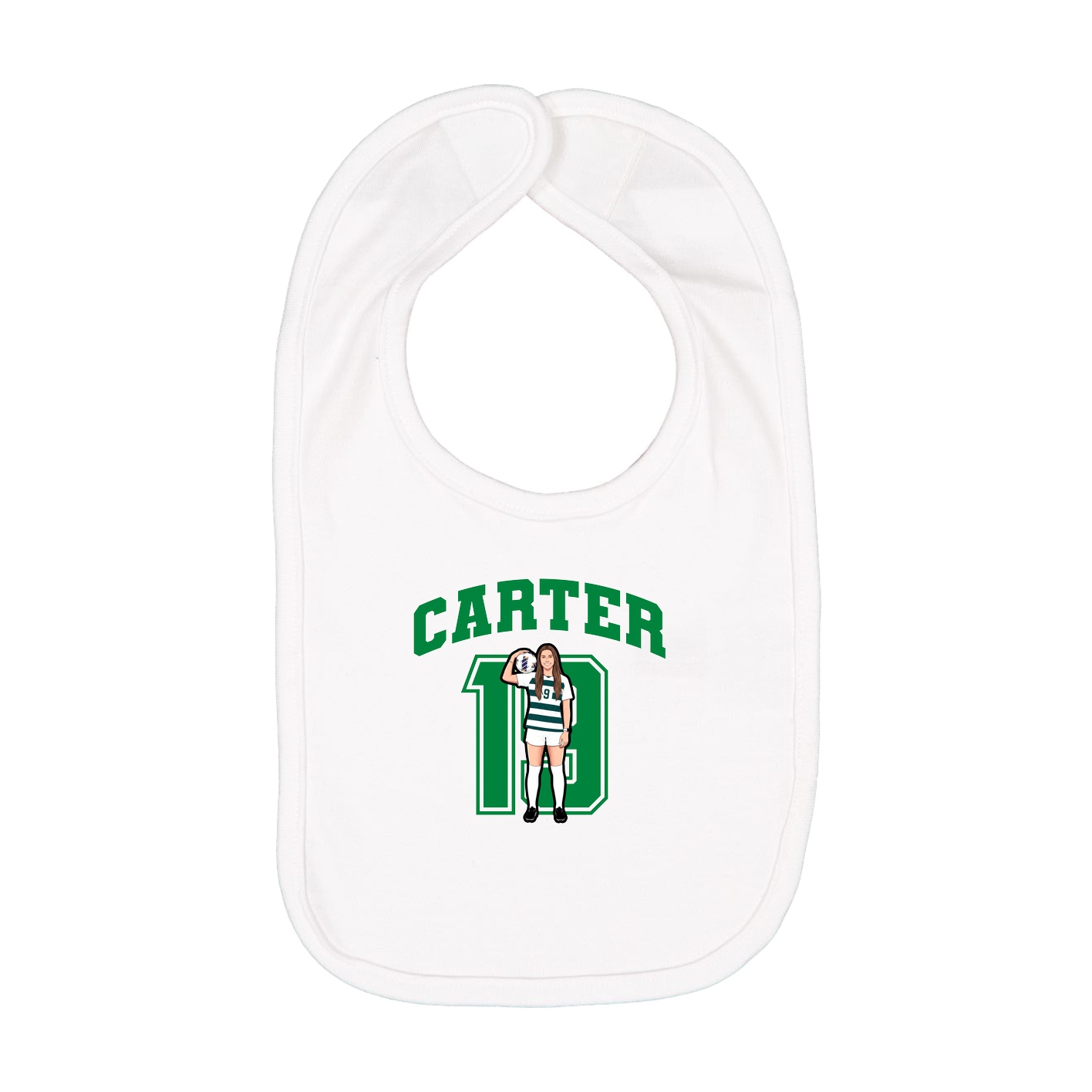 Infant Bib — Number in White