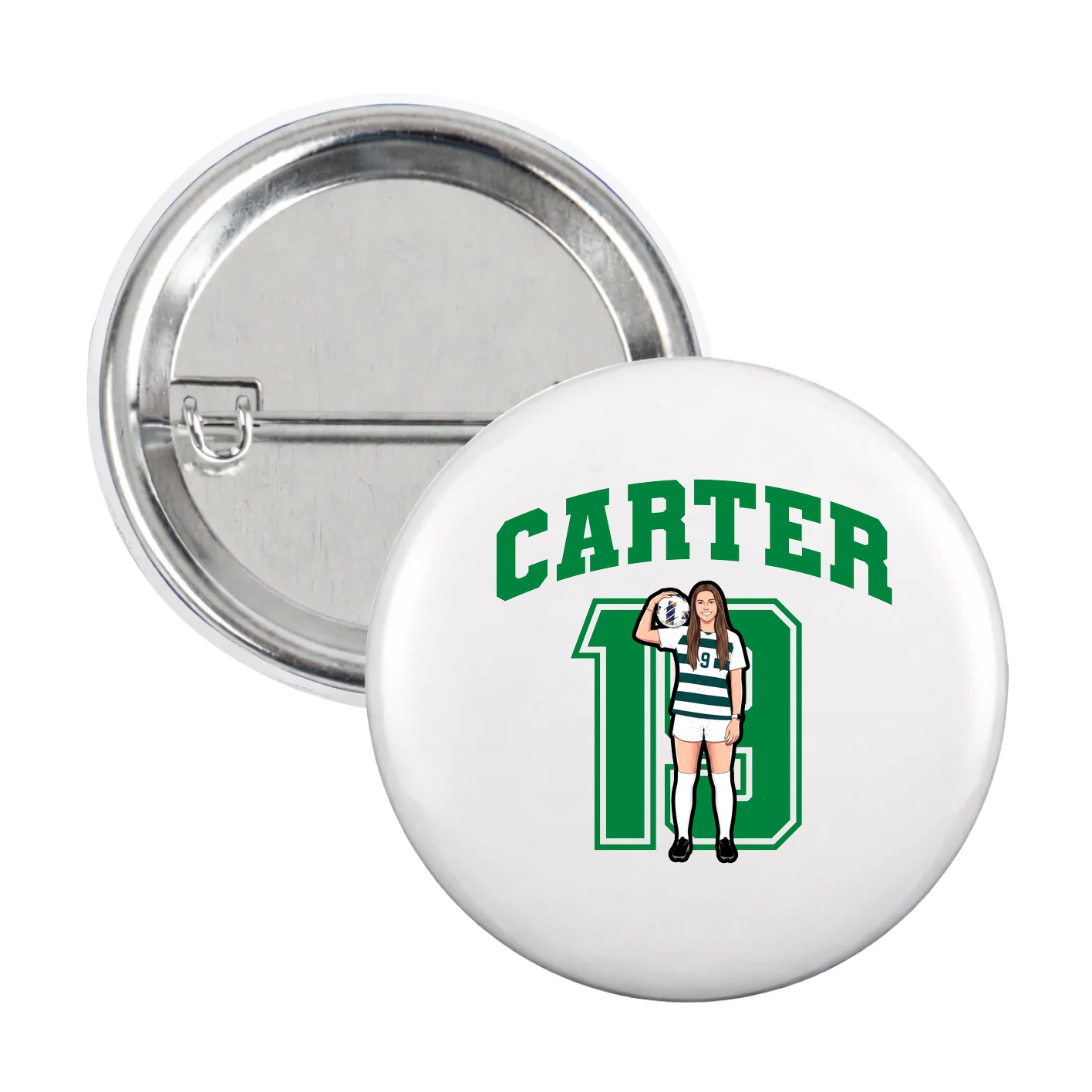 Game Day Button — Number in White