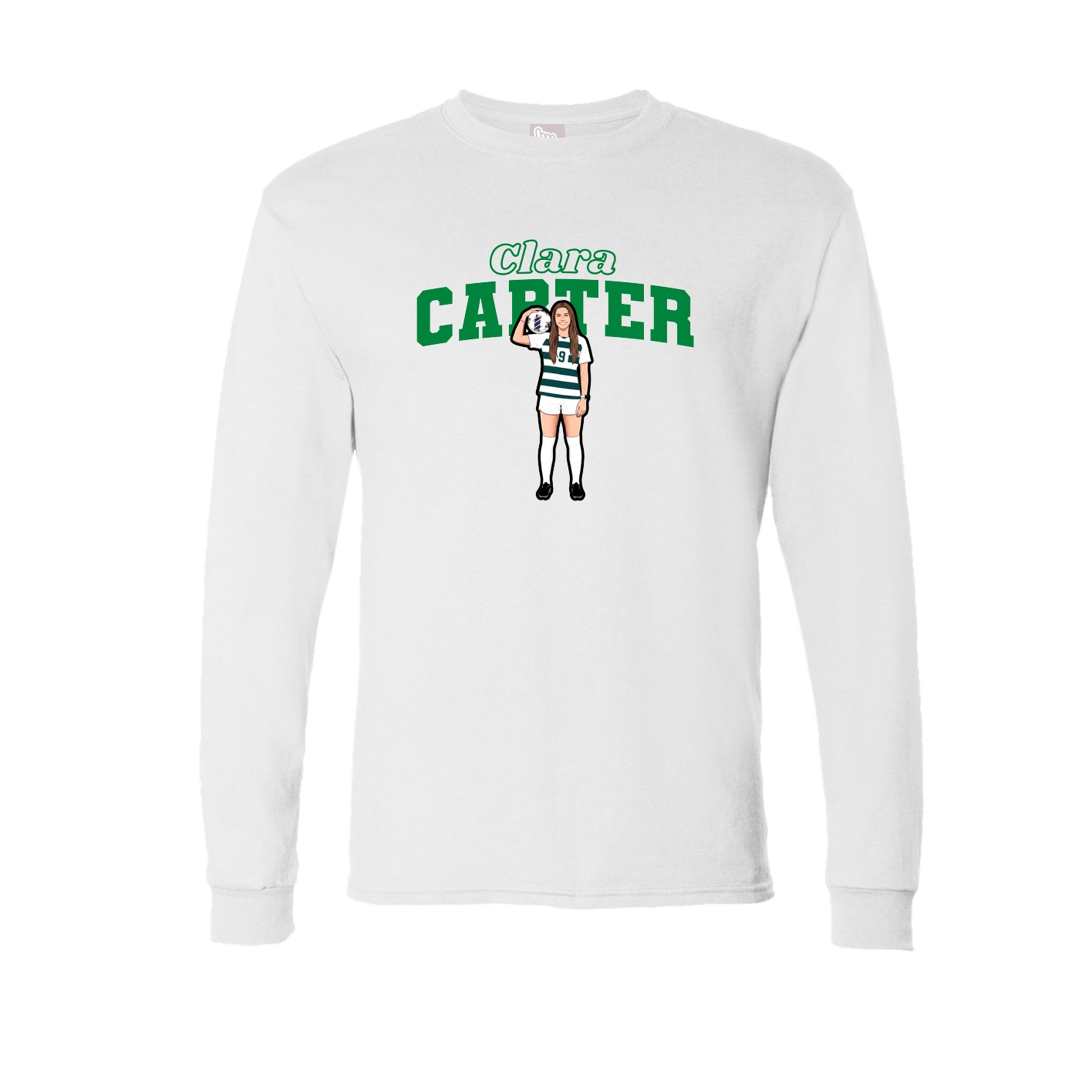 Long Sleeve Tee — Name Arch in White