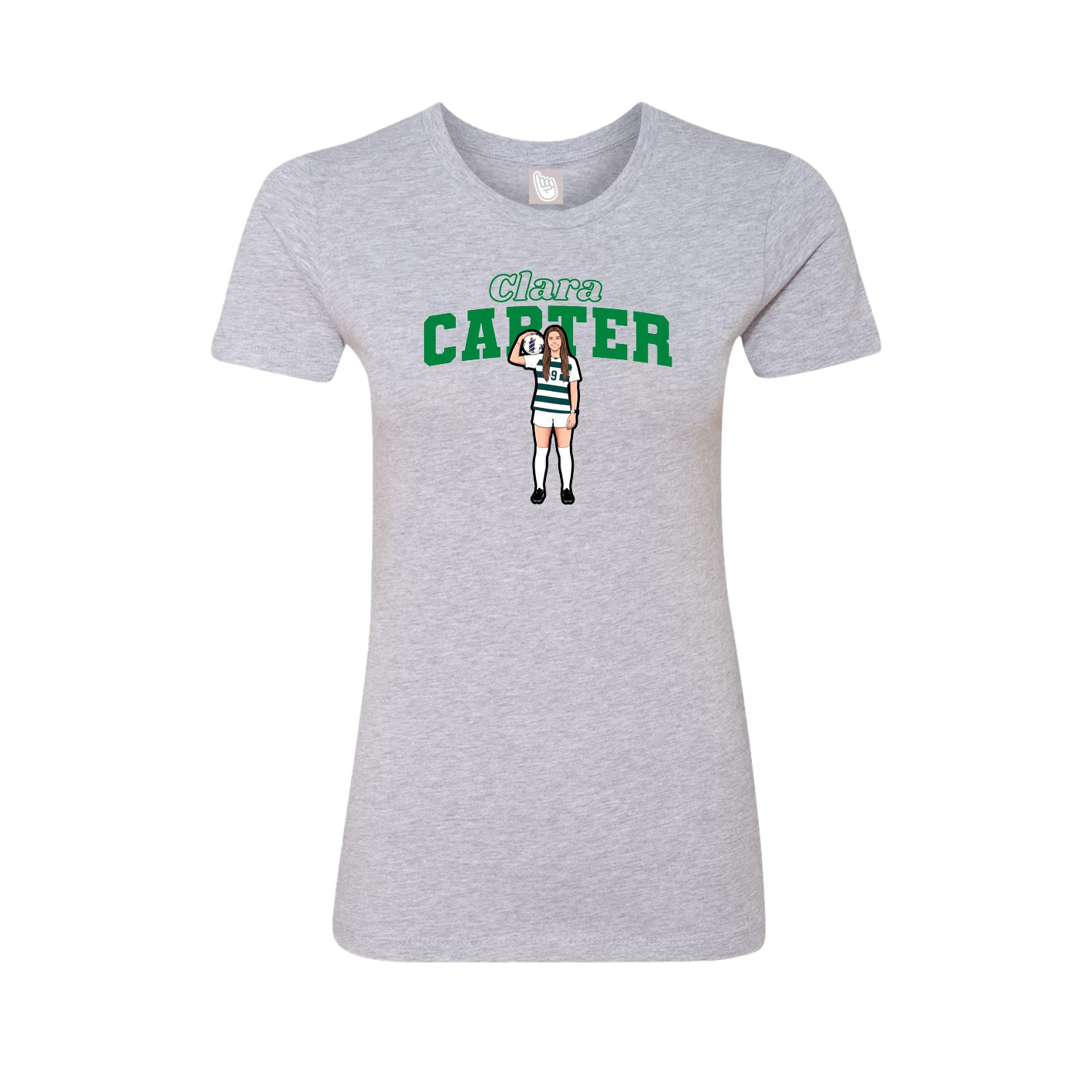 Fitted Women's Tee — Name Arch in Grey
