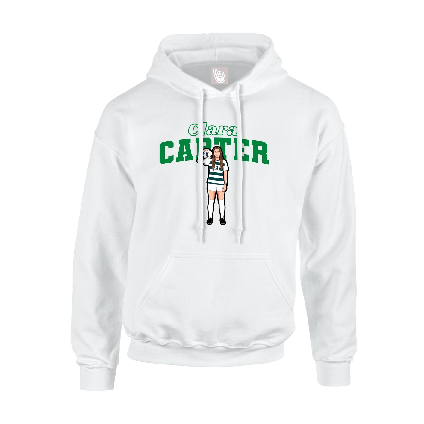 Hoodie — Name Arch in White