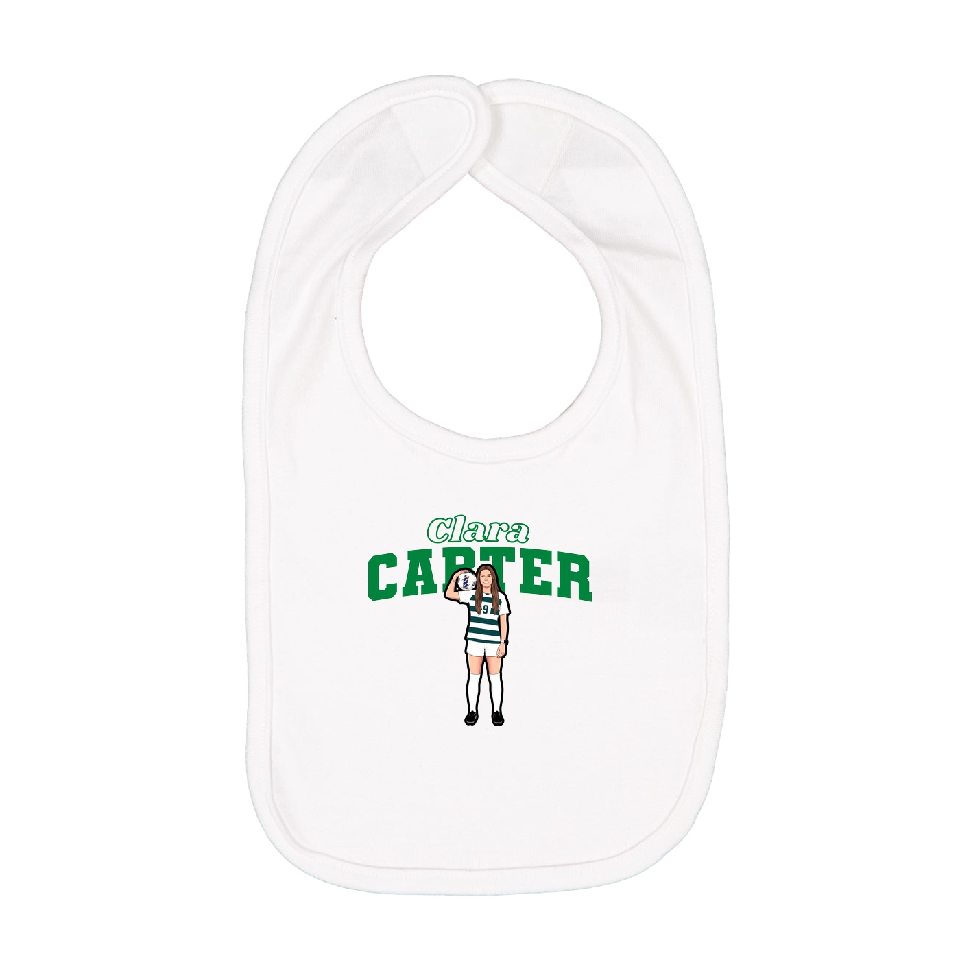 Infant Bib — Name Arch in White