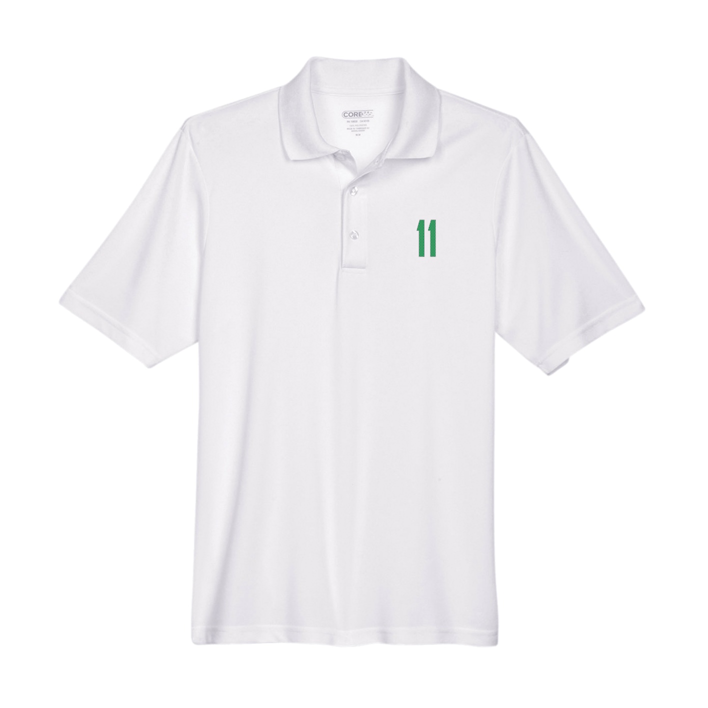 Performance Polo — Front Shirsy in White