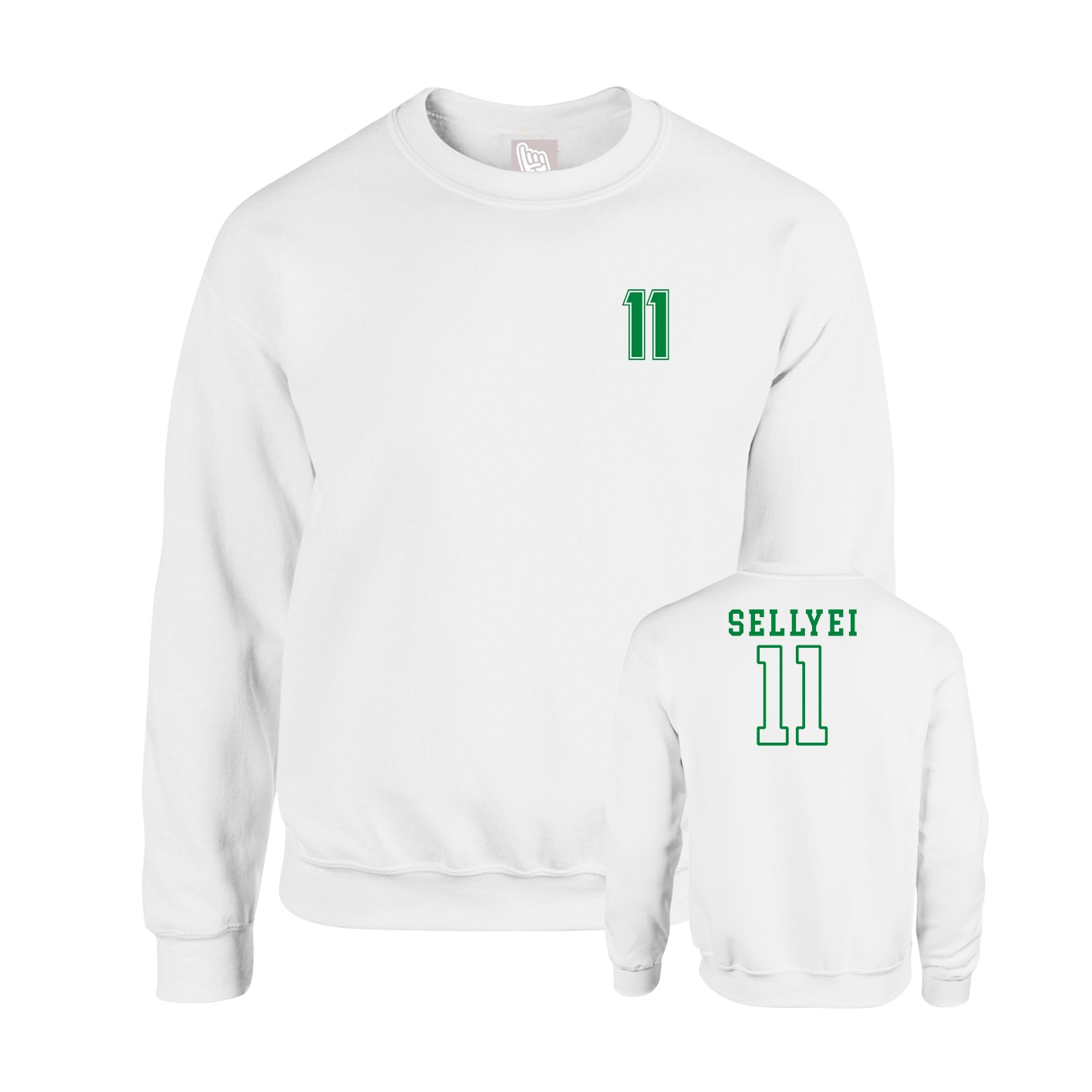 Fleece Crew — Chest Back in White