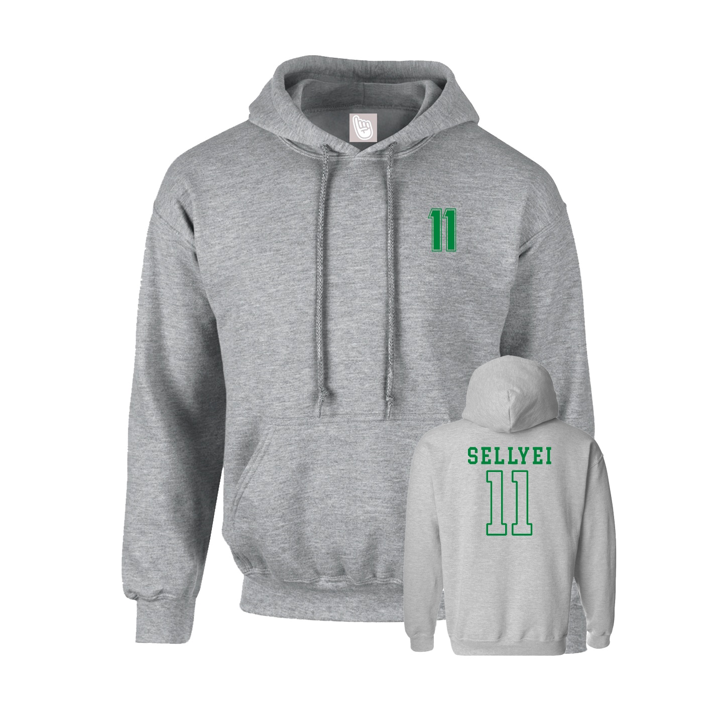Youth Hoodie — Chest Back in Grey