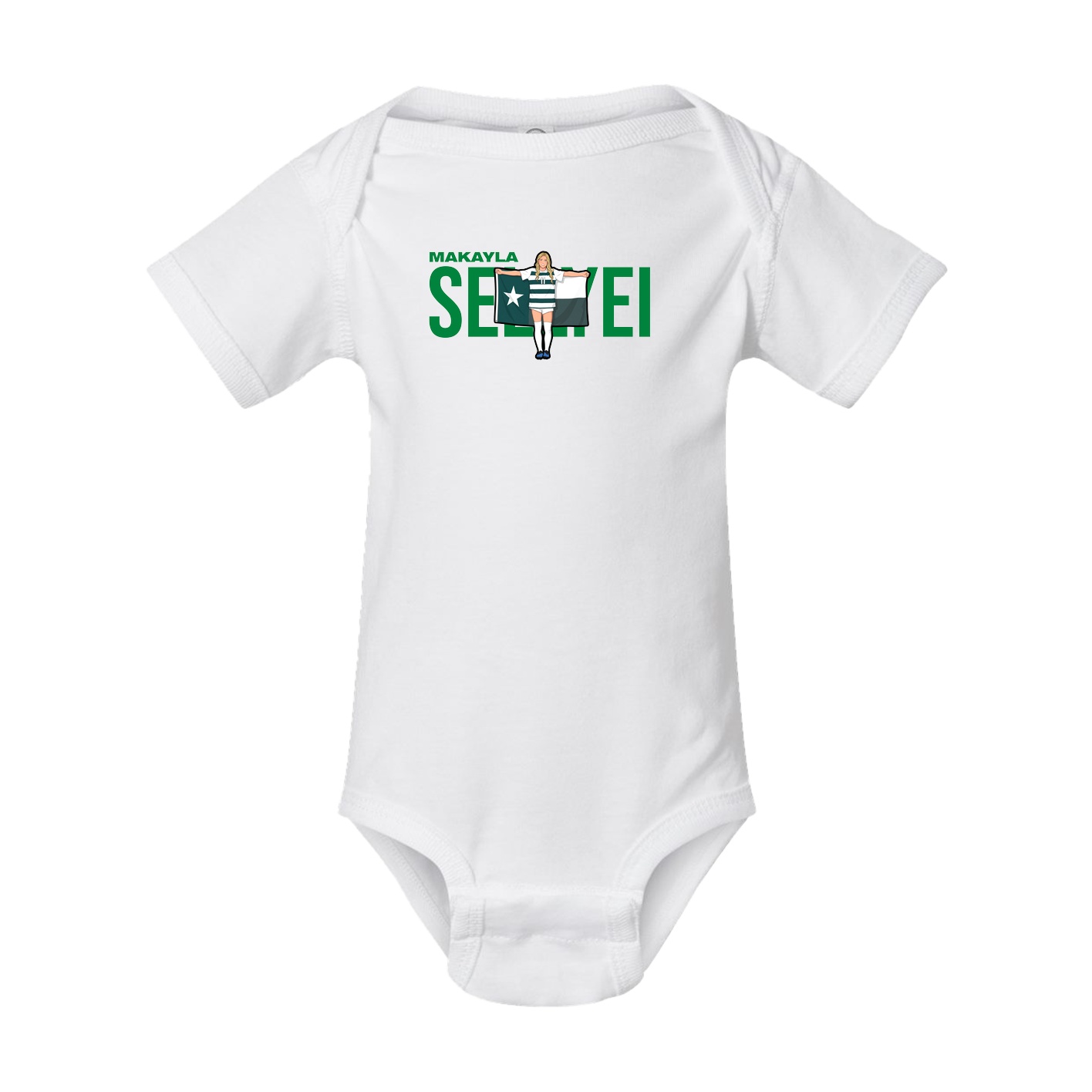 Baby Onesie — Player Name in White
