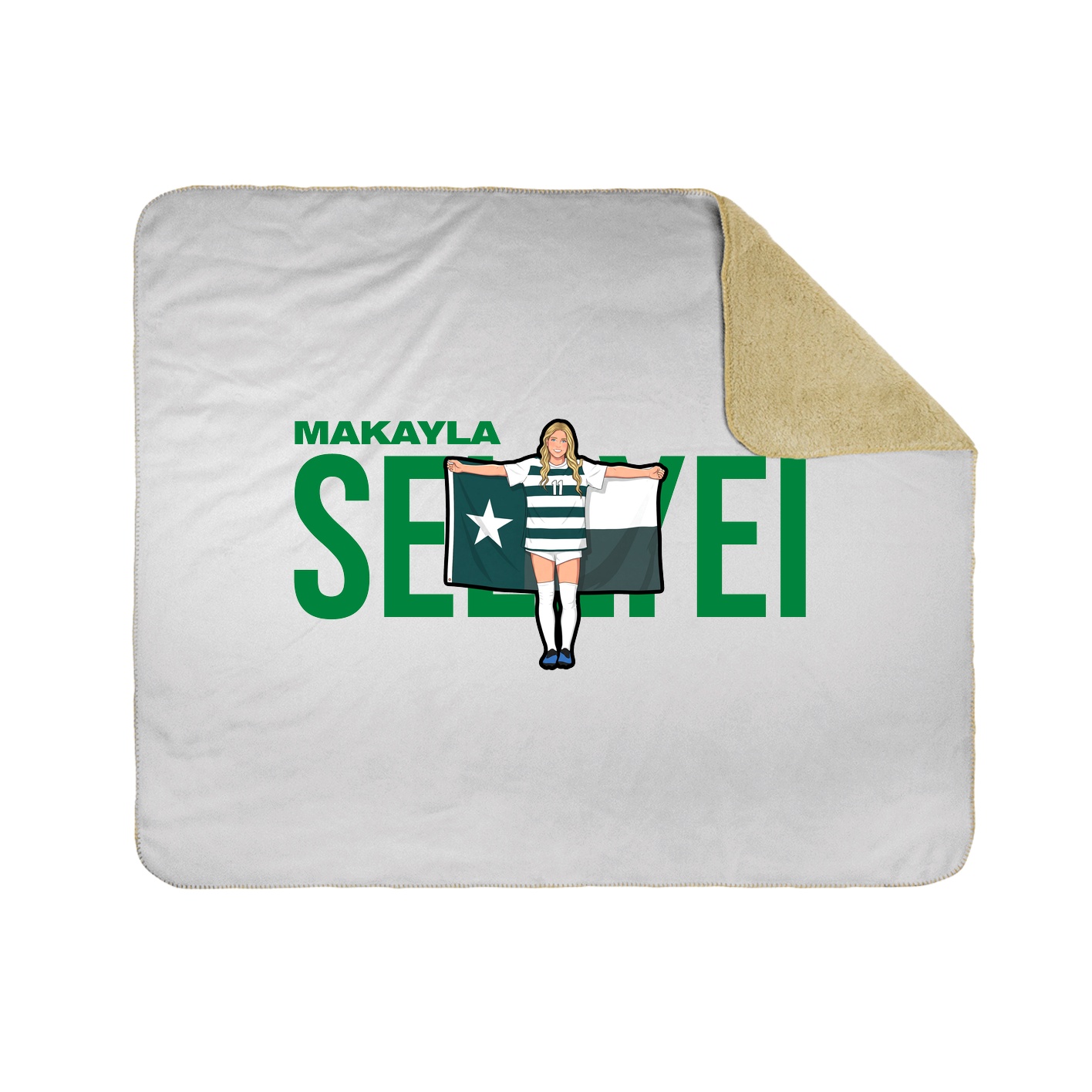 Throw Blanket — Player Name in White