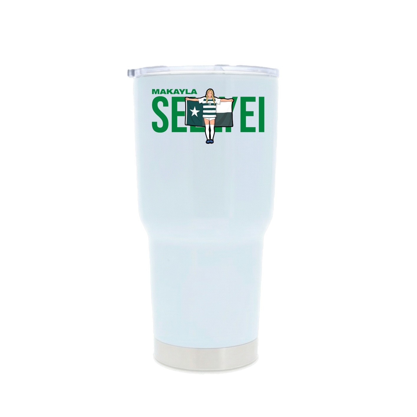 30oz Stainless Steel Tumbler — Player Name in White