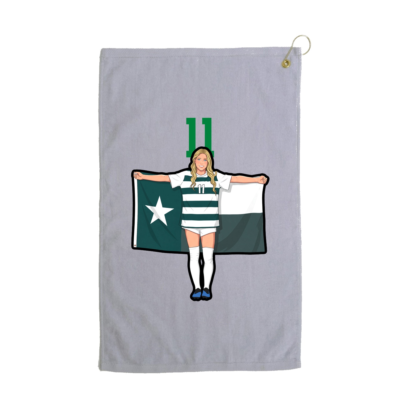 Golf Towel — Number Top in Grey