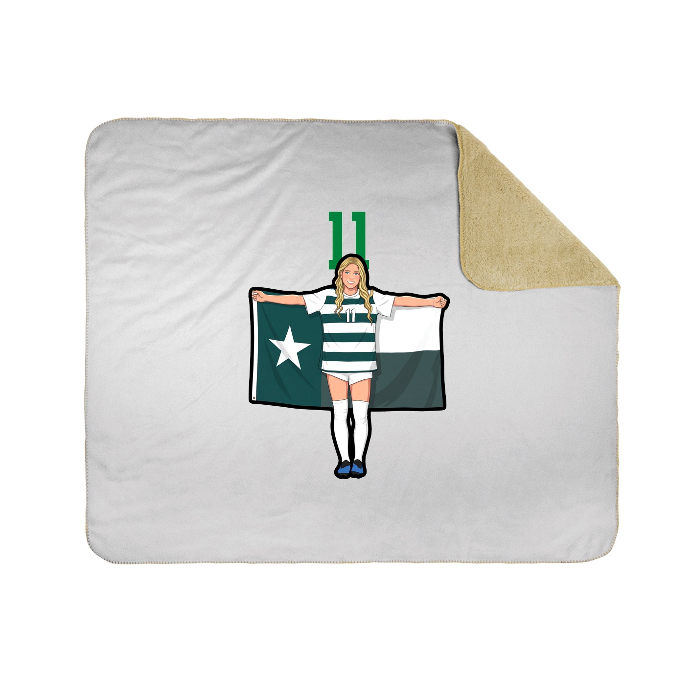 Throw Blanket — Number Top in White