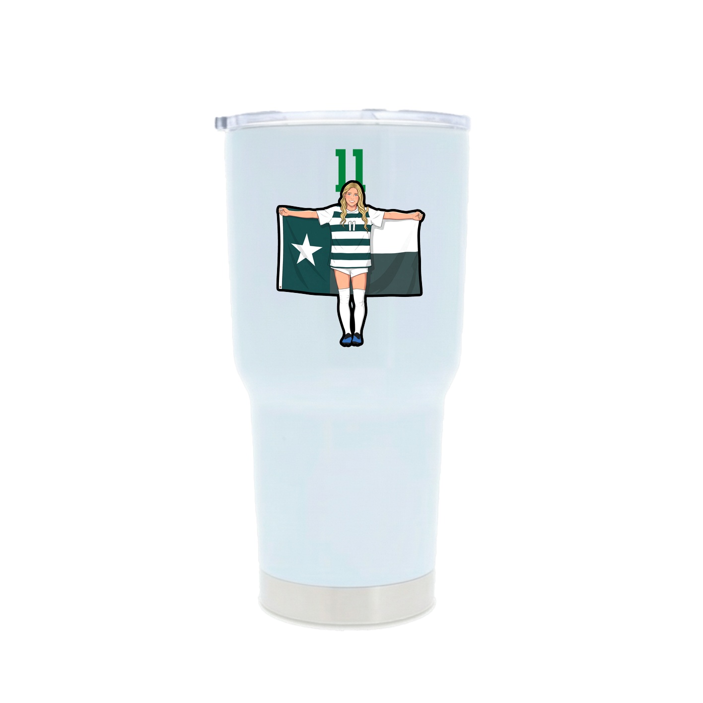30oz Stainless Steel Tumbler — Number Top in White