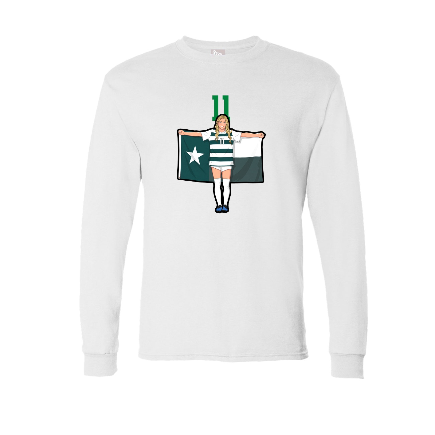 Long Sleeve Tee — Number Top in White