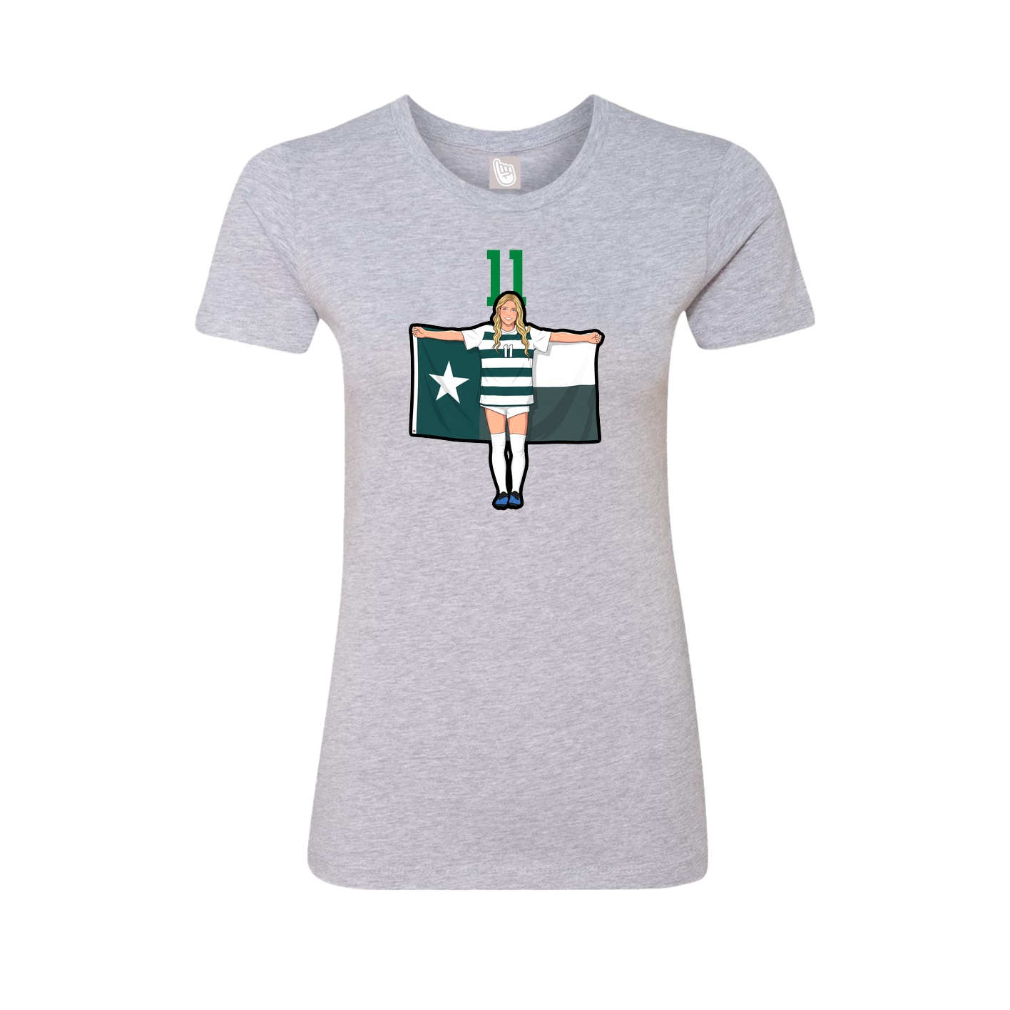 Fitted Women's Tee — Number Top in Grey