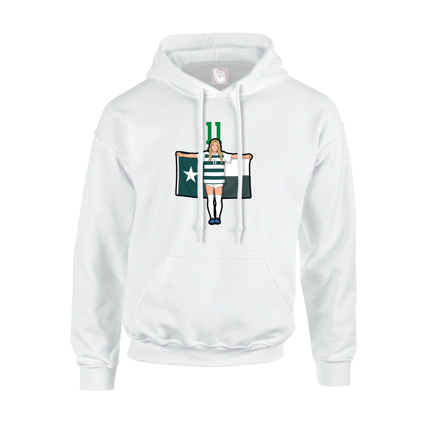 Hoodie — Number Top in White