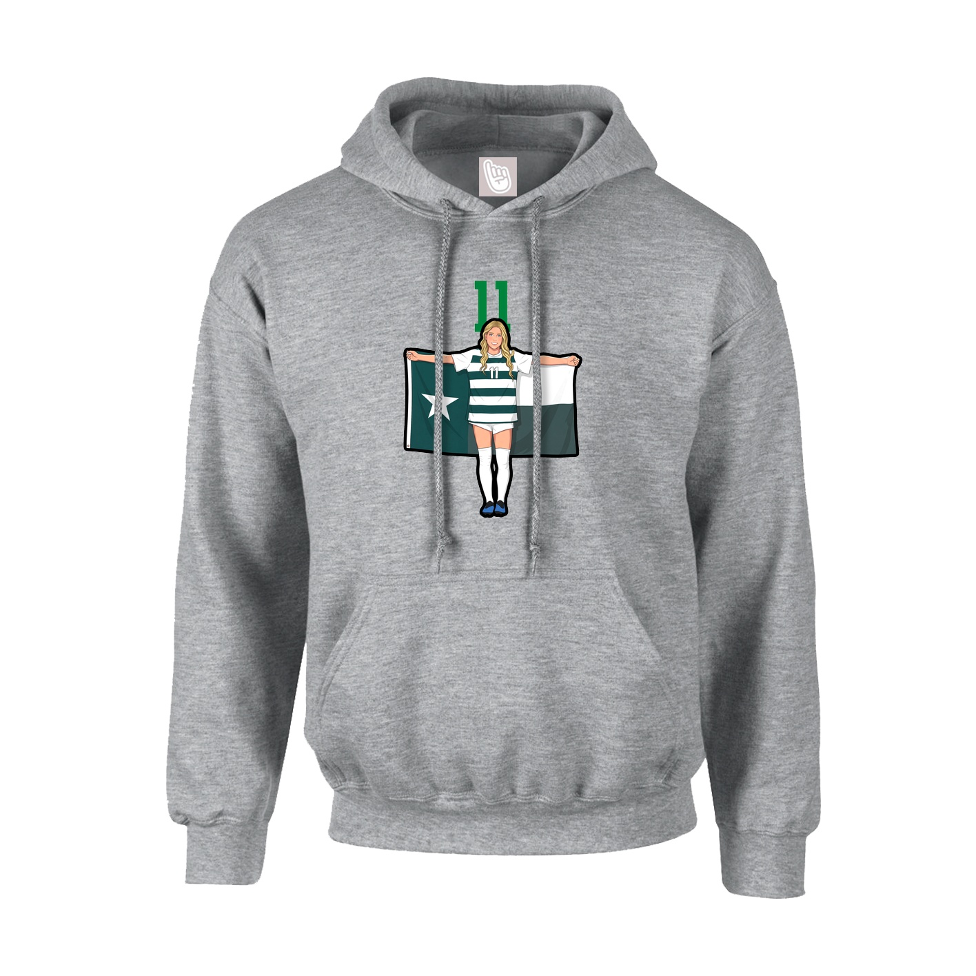 Youth Hoodie — Number Top in Grey