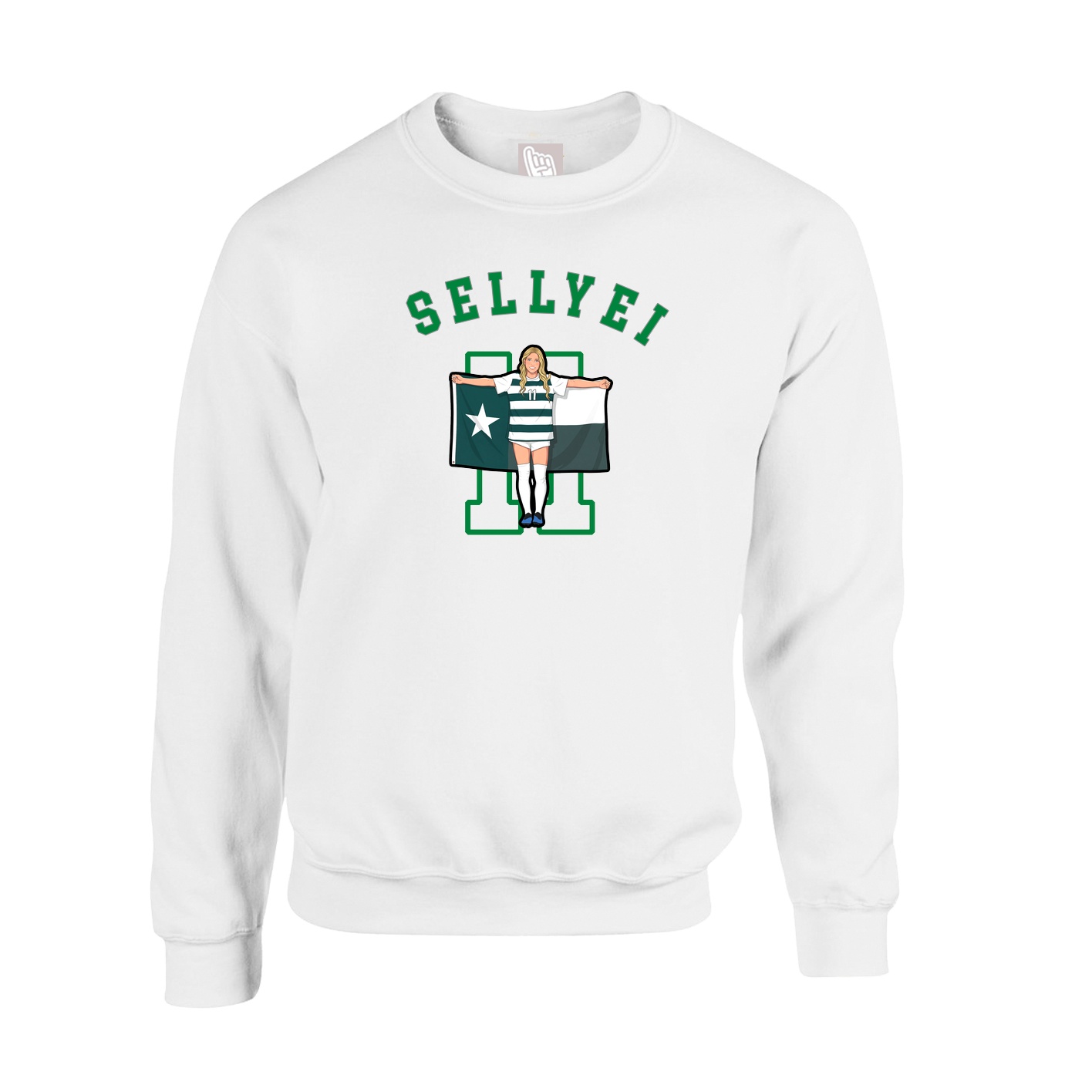 Fleece Crew — Shirsey Arch in White