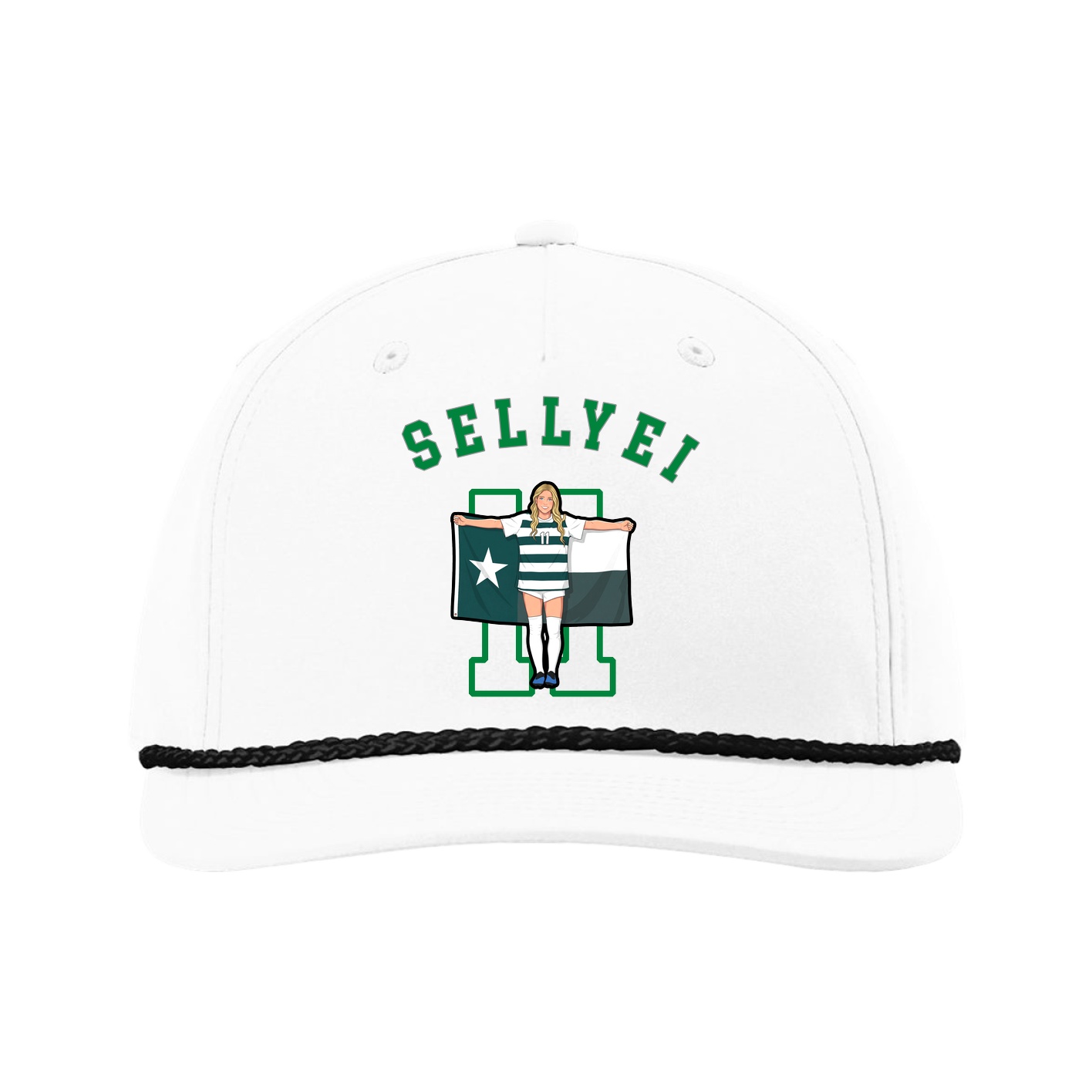 Five-Panel Classic Rope Cap — Shirsey Arch in White