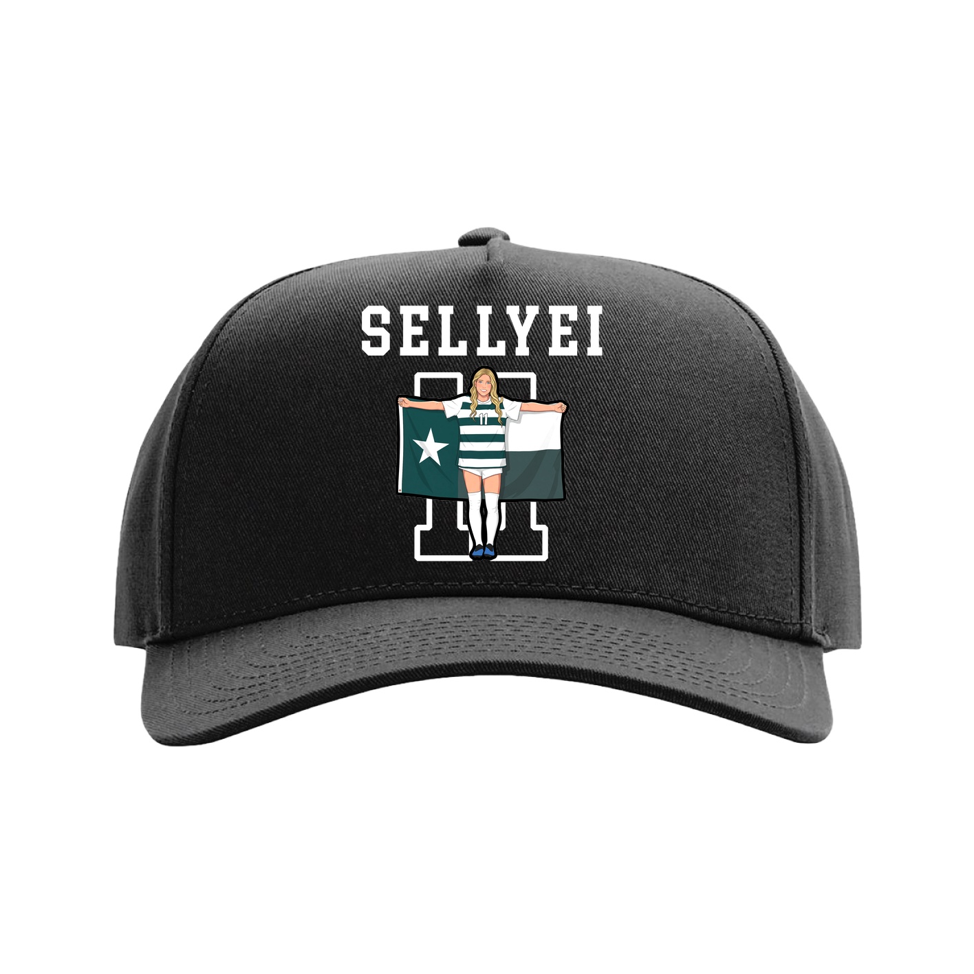 Full Fabric Five-Panel Champ Cap — Shirsey in Black
