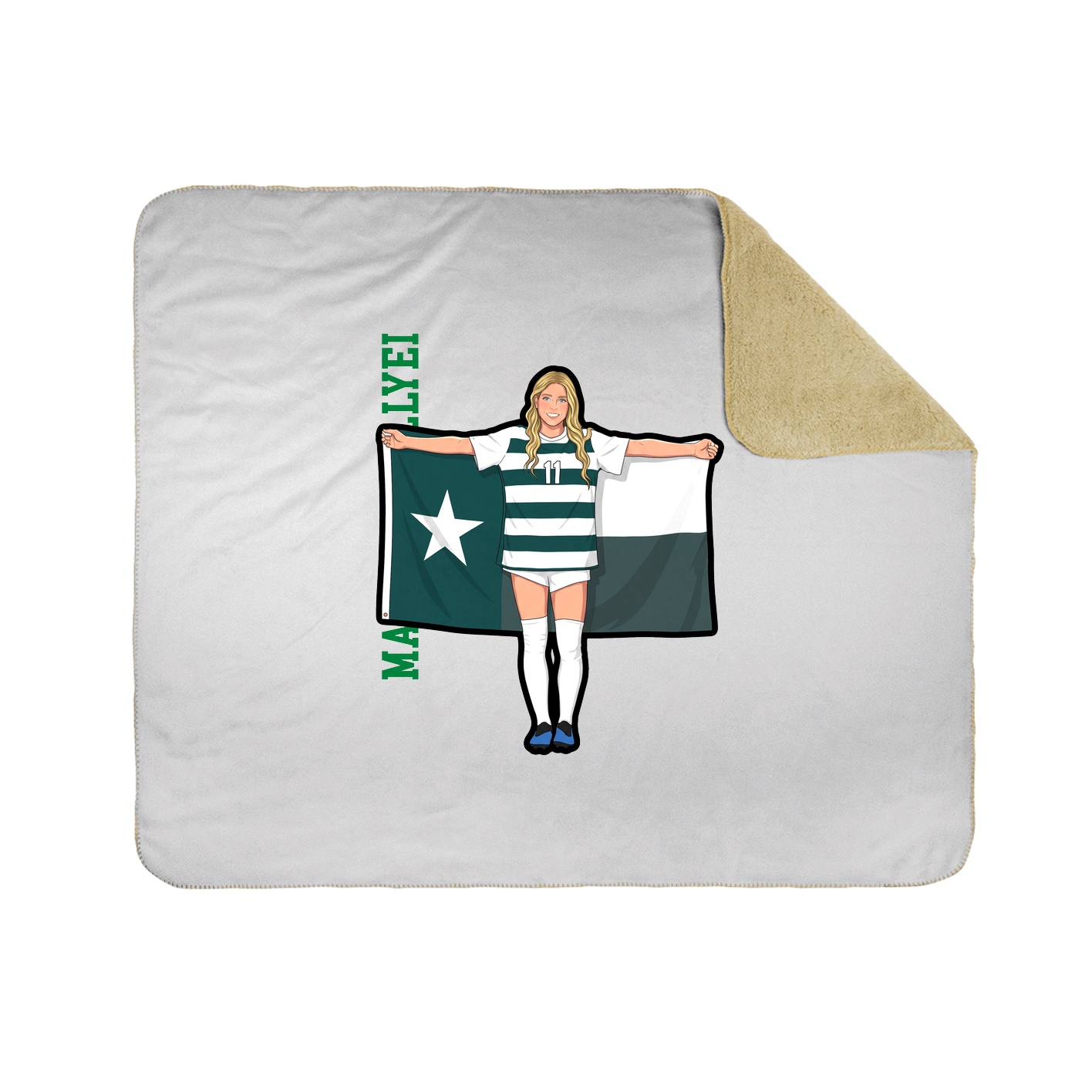 Throw Blanket — Name Vertical in White