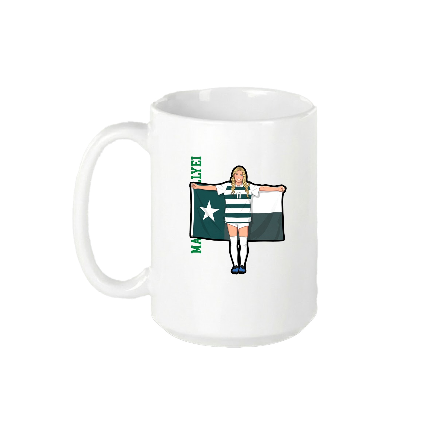15oz Coffee Mug — Name Vertical in White